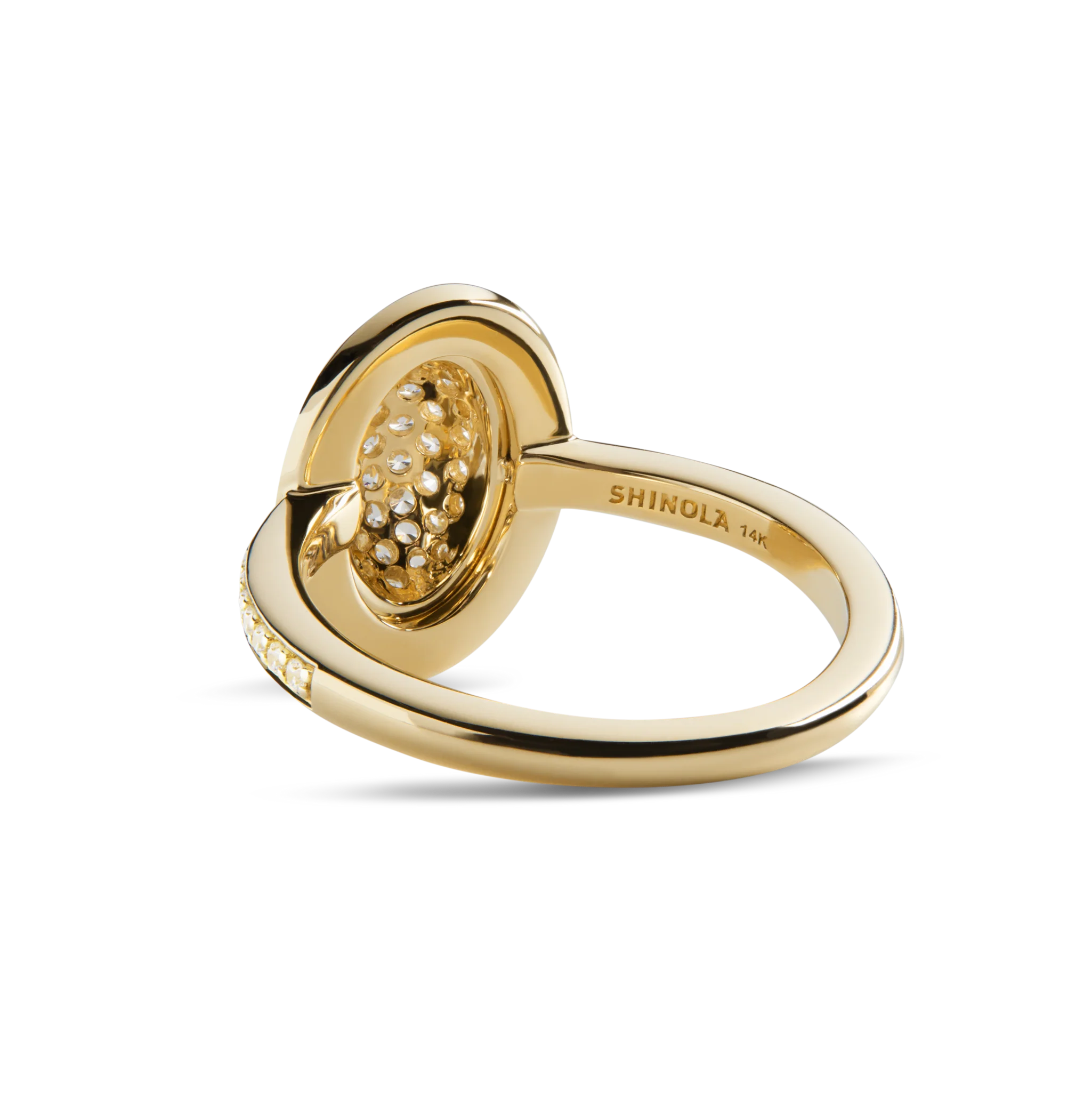 Diamond Pave Oval Ring - Yellow Gold - Image 5