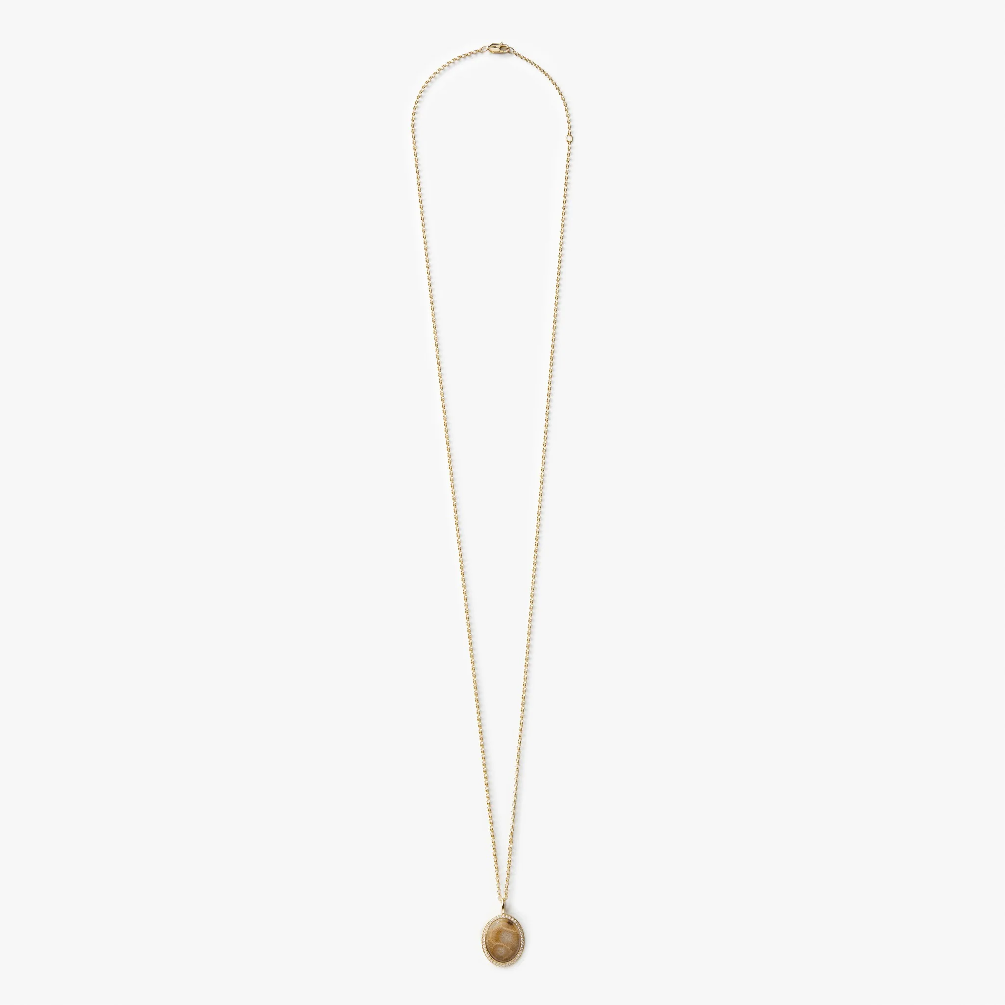 Diamond Pave Petoskey Necklace - Yellow Gold - Image 3