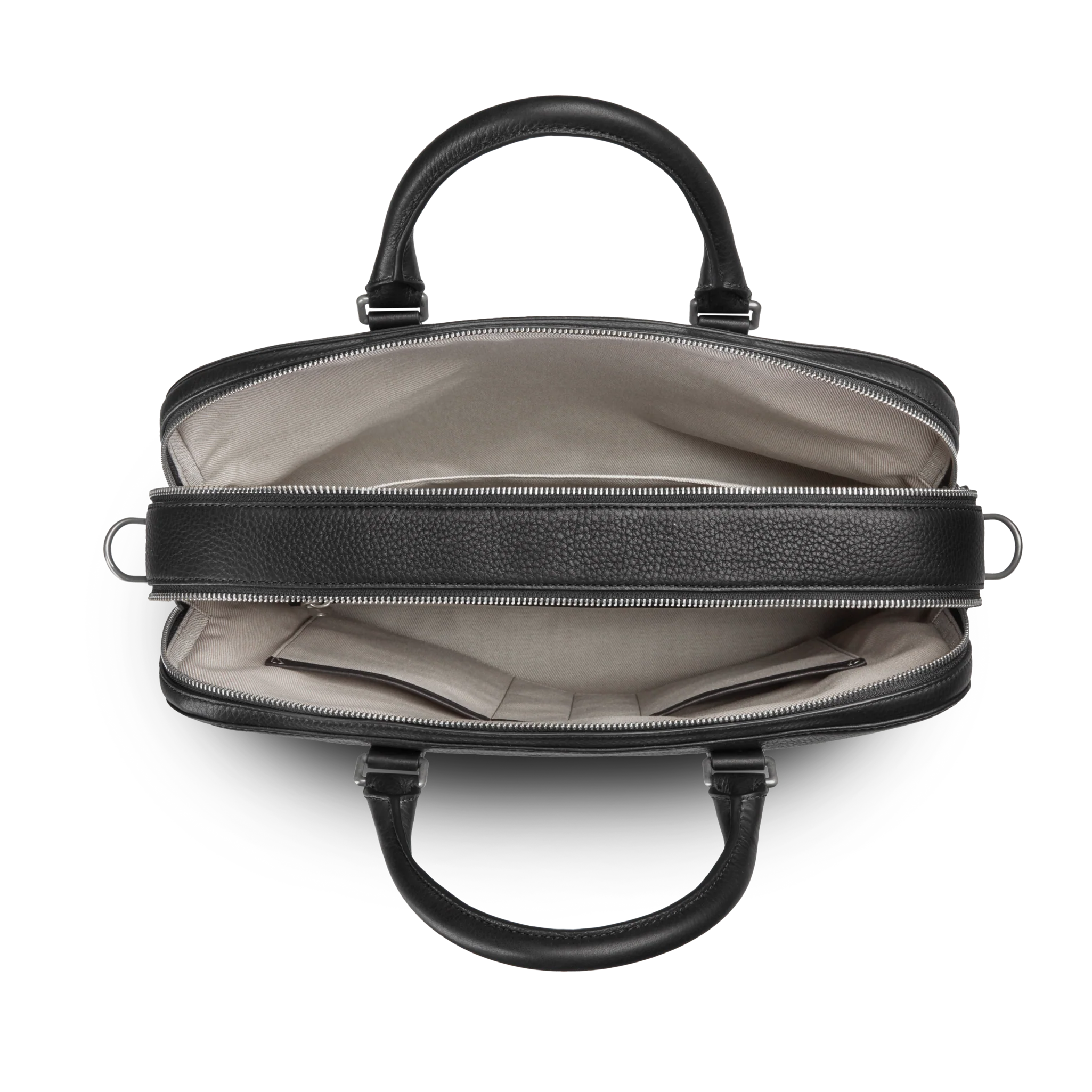 Double Zip Briefcase - Black - Image 4