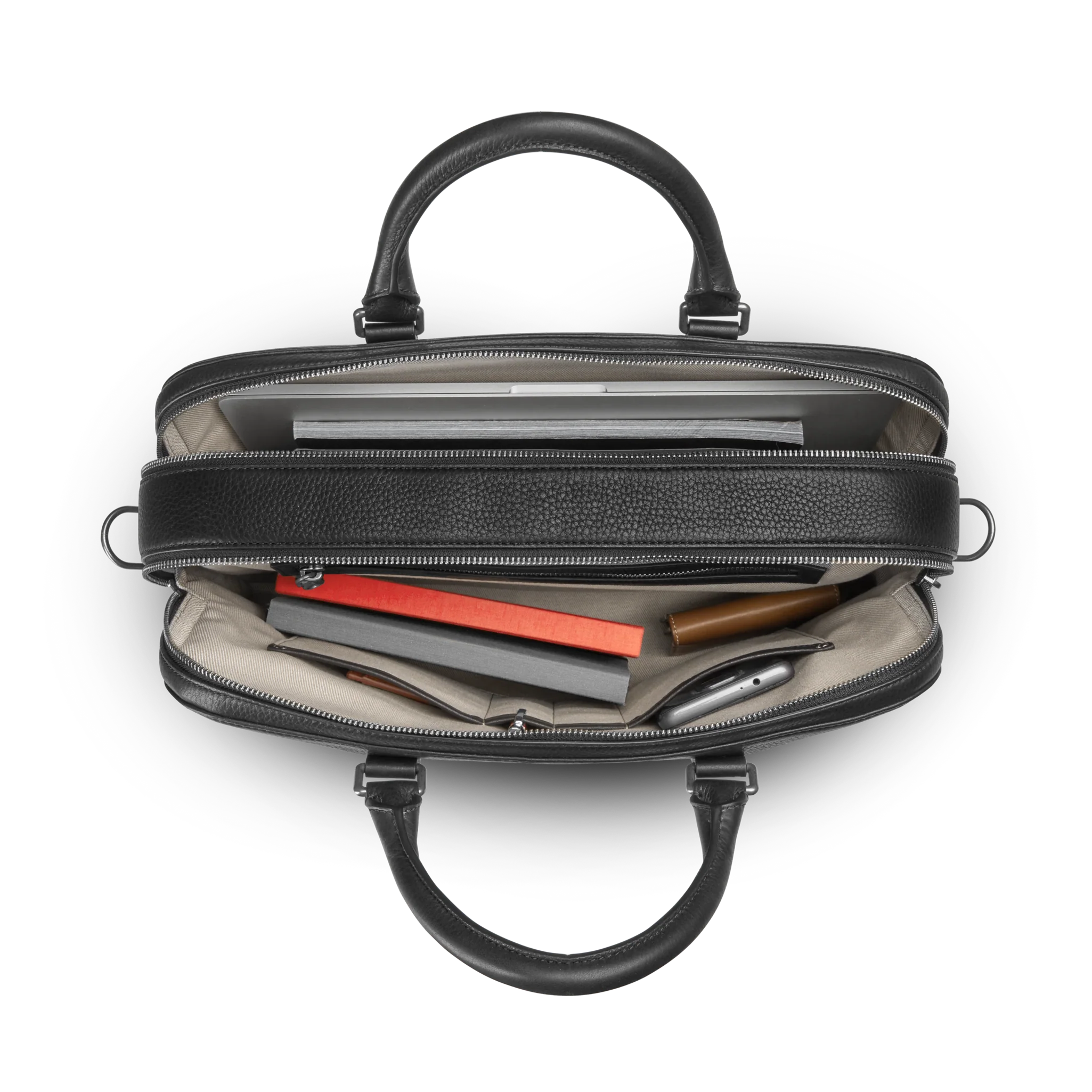 Double Zip Briefcase - Black - Image 5