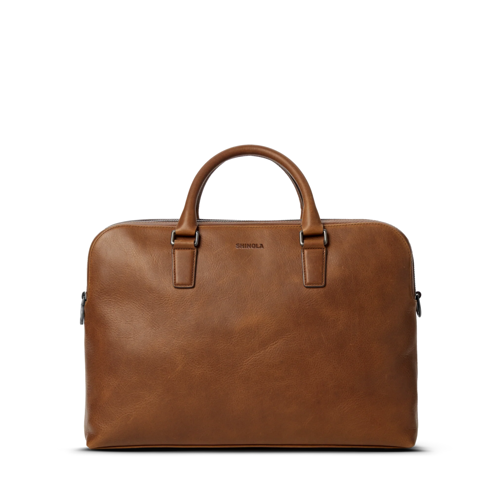 Double Zip Briefcase - Medium Brown - Image 5
