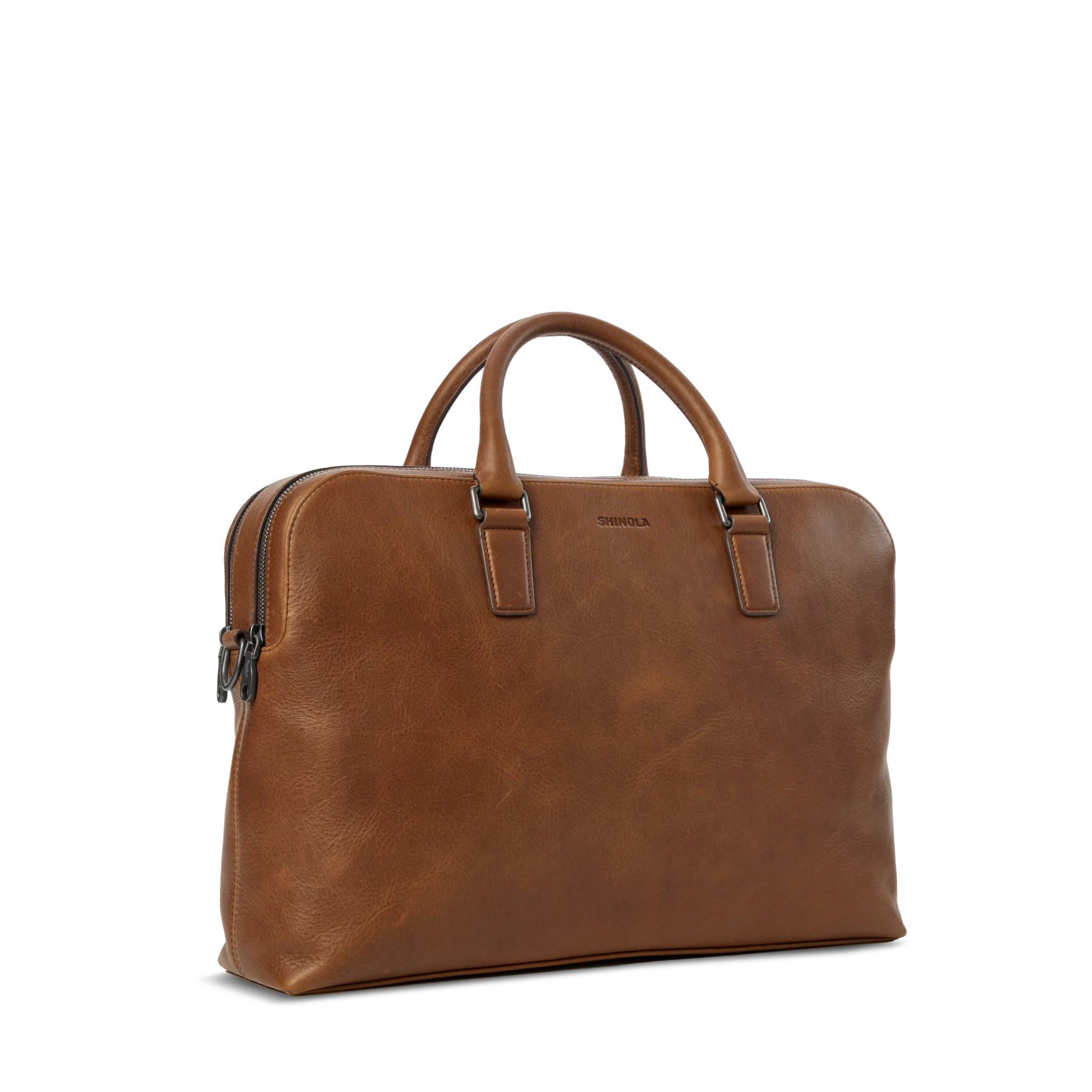 Double Zip Briefcase - Medium Brown - Image 7