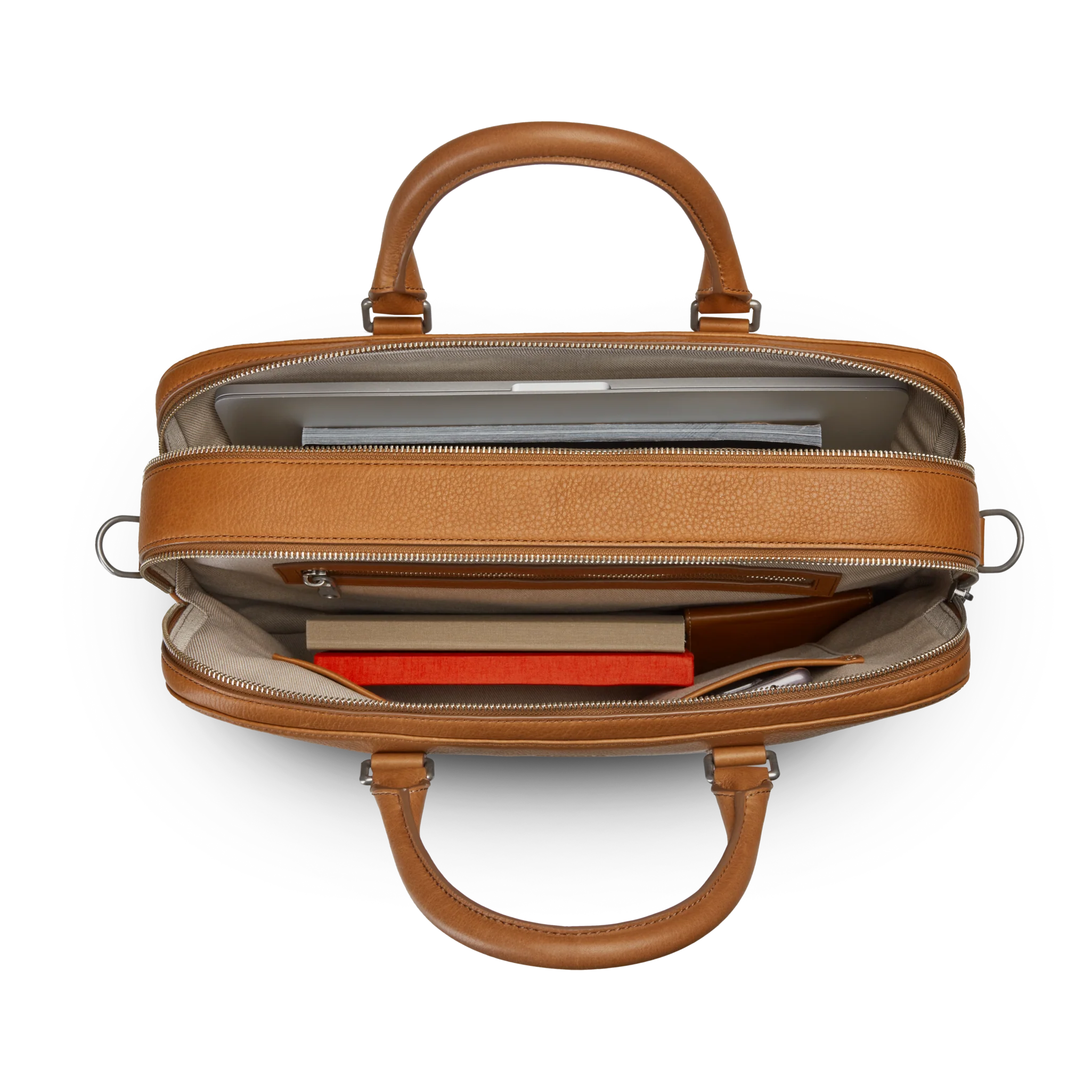 Double Zip Briefcase - Tan - Image 5