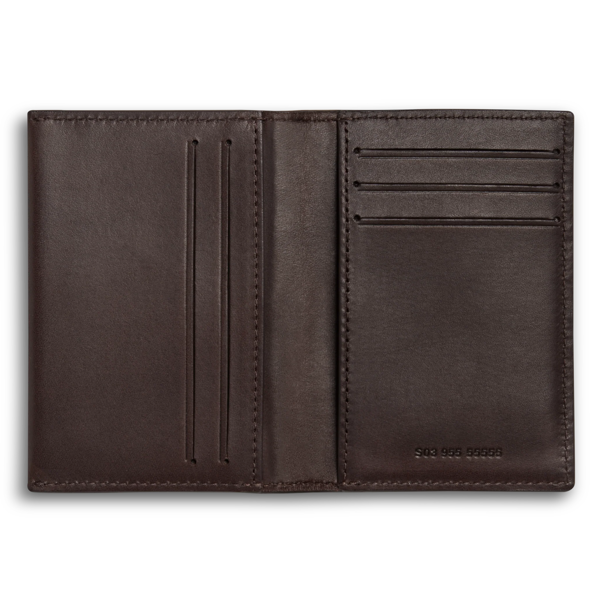 Folded Card Holder Wallet - Dark Brown - Image 2