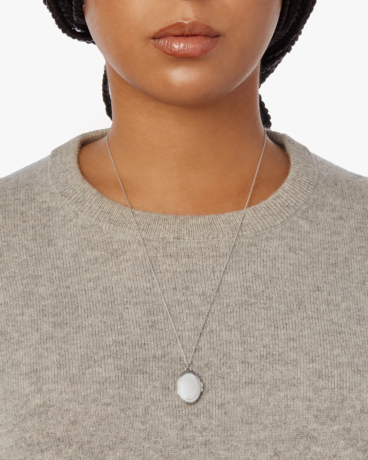 Heirloom Statement Locket Necklace - Sterling Silver - Image 2
