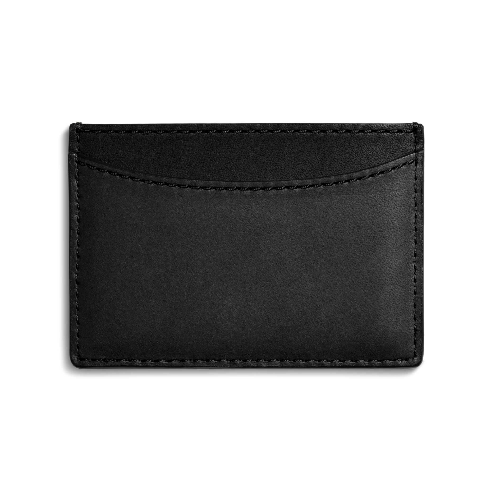 Leather 3 Pocket Card Case - Black - Image 2