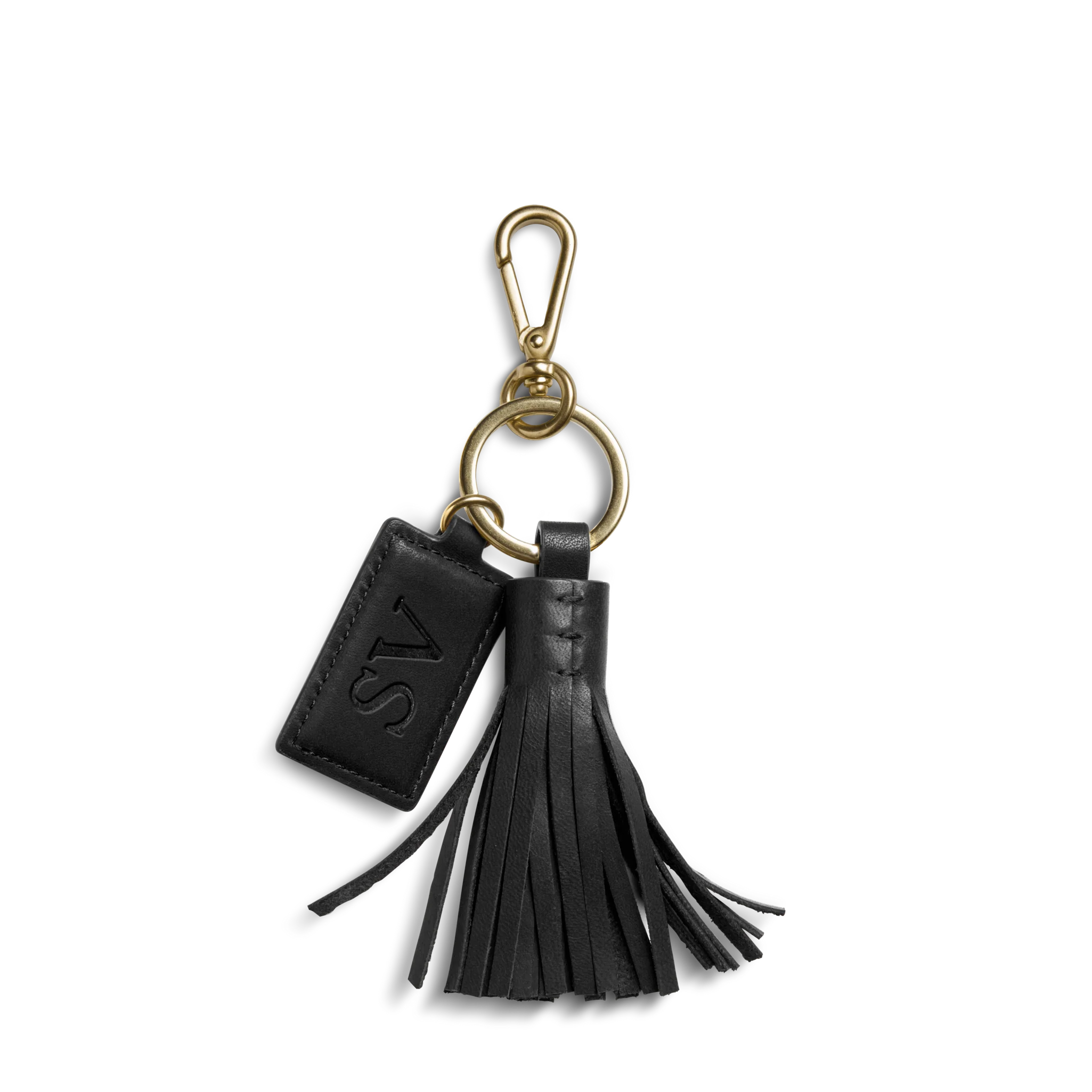 Leather Tassel Keychain - Black - Image 3
