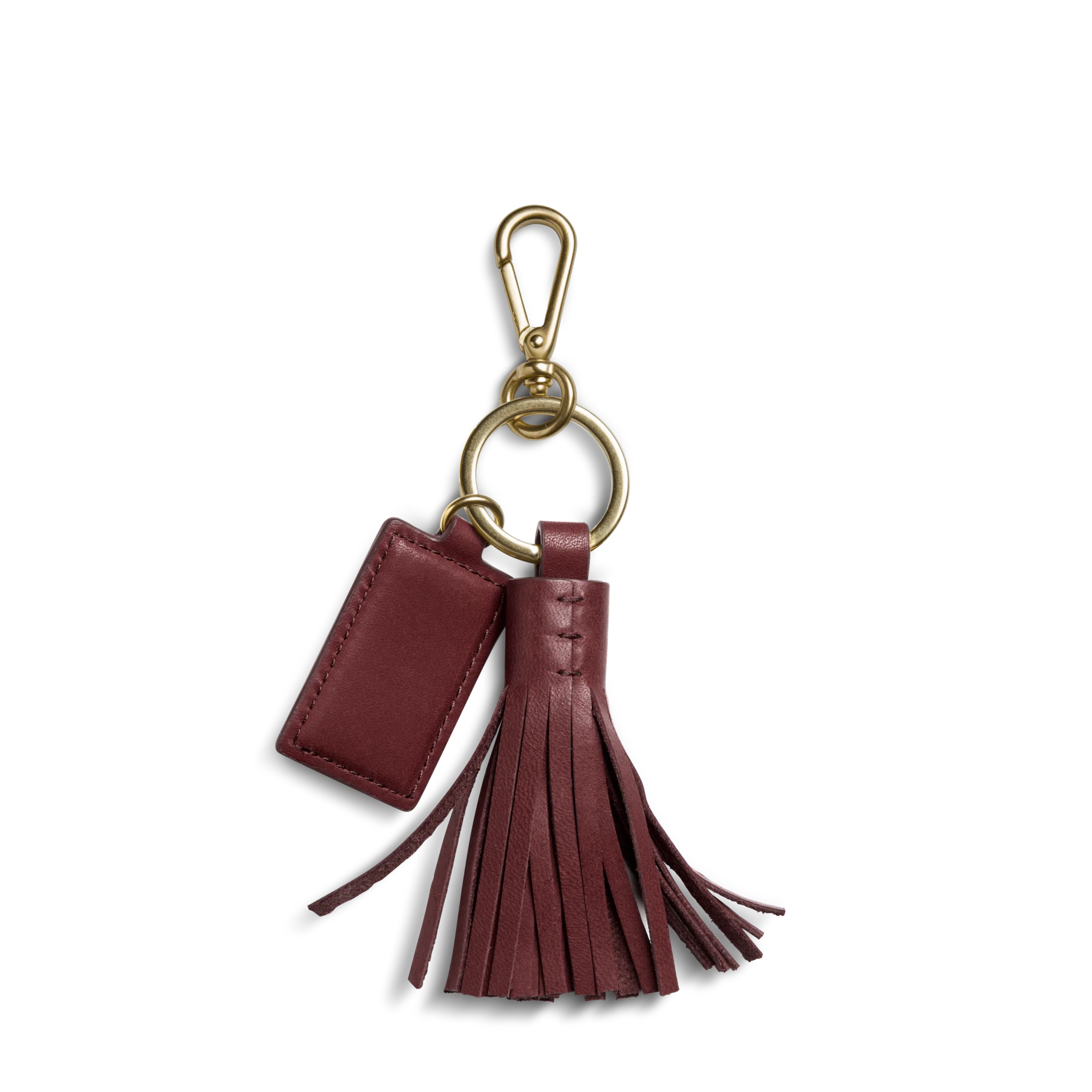 Leather Tassel Keychain - Merlot - Image 2