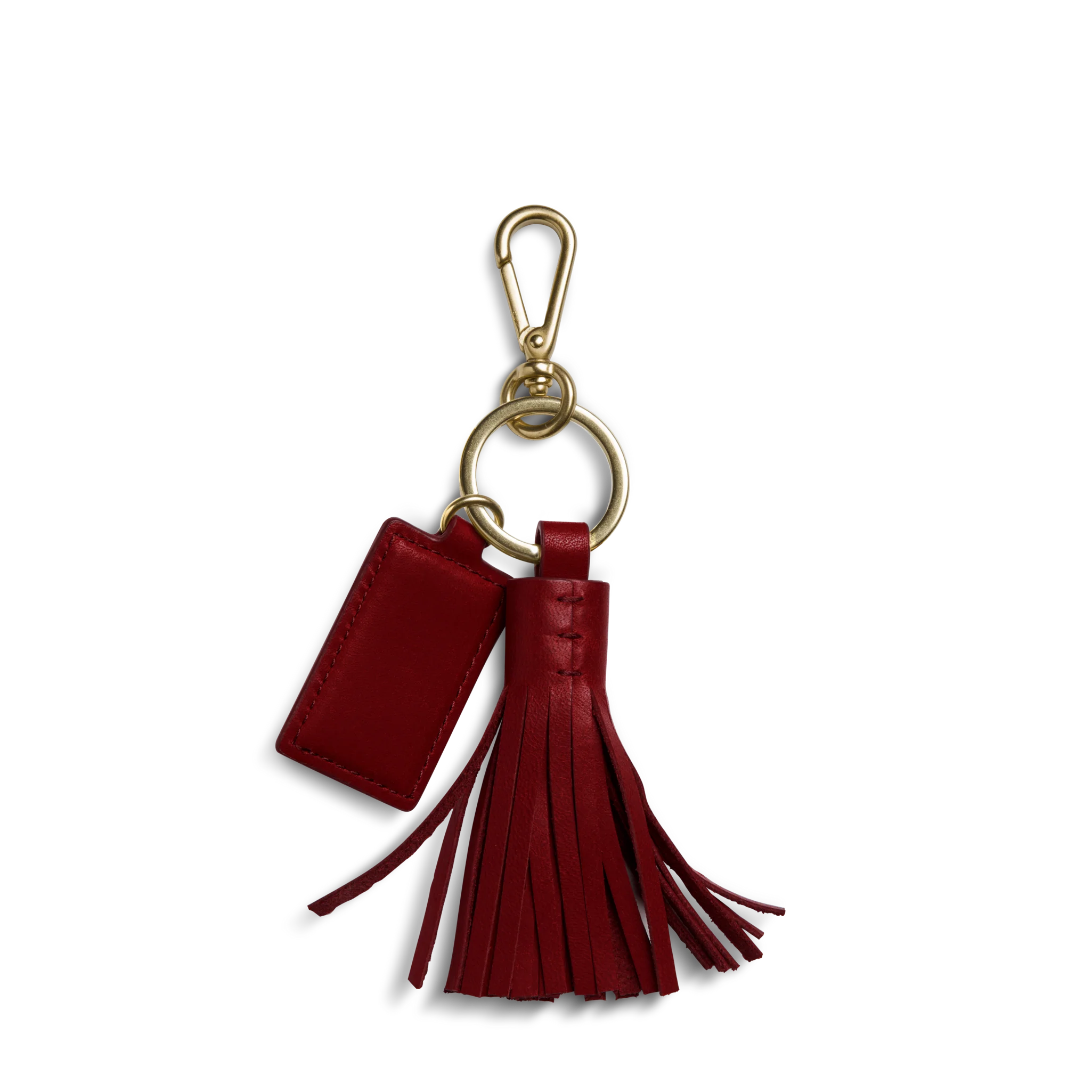 Leather Tassel Keychain - Ruby - Image 2