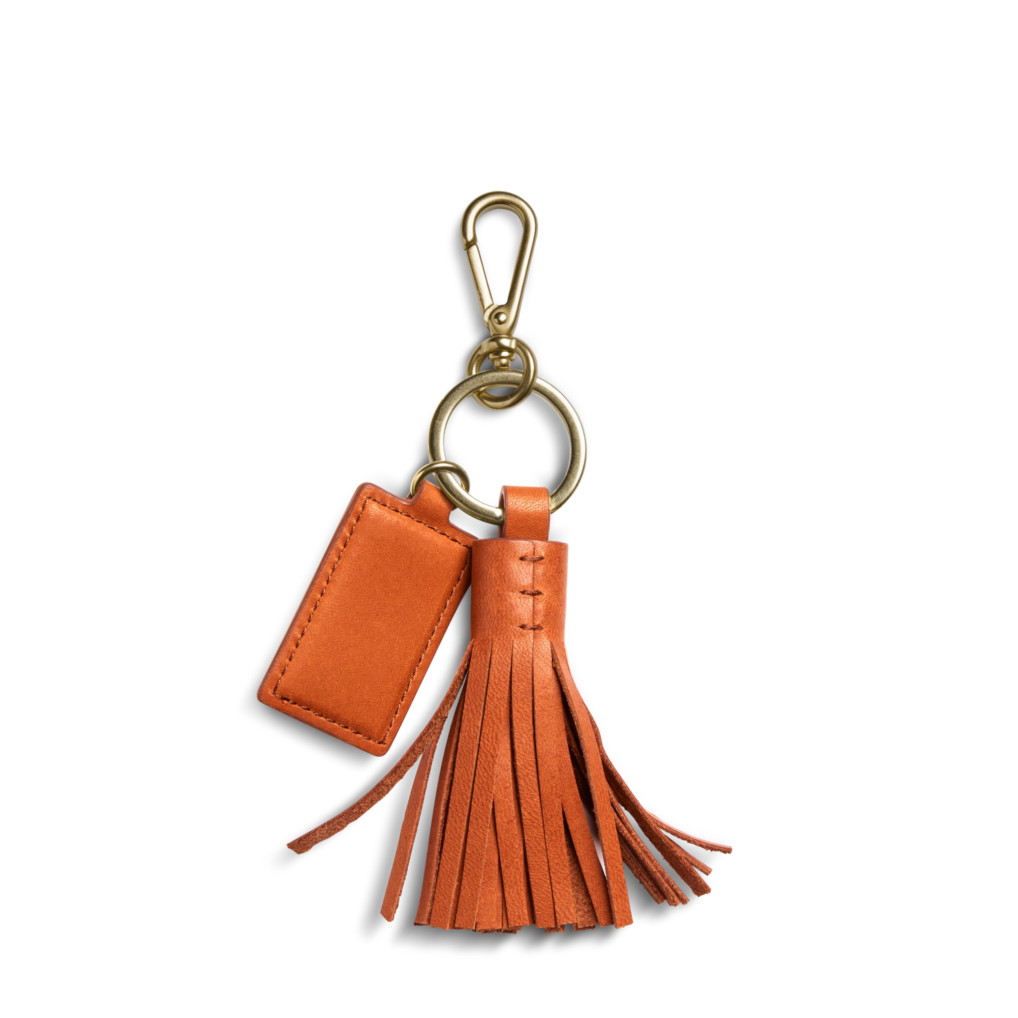 Leather Tassel Keychain - Rust - Image 2