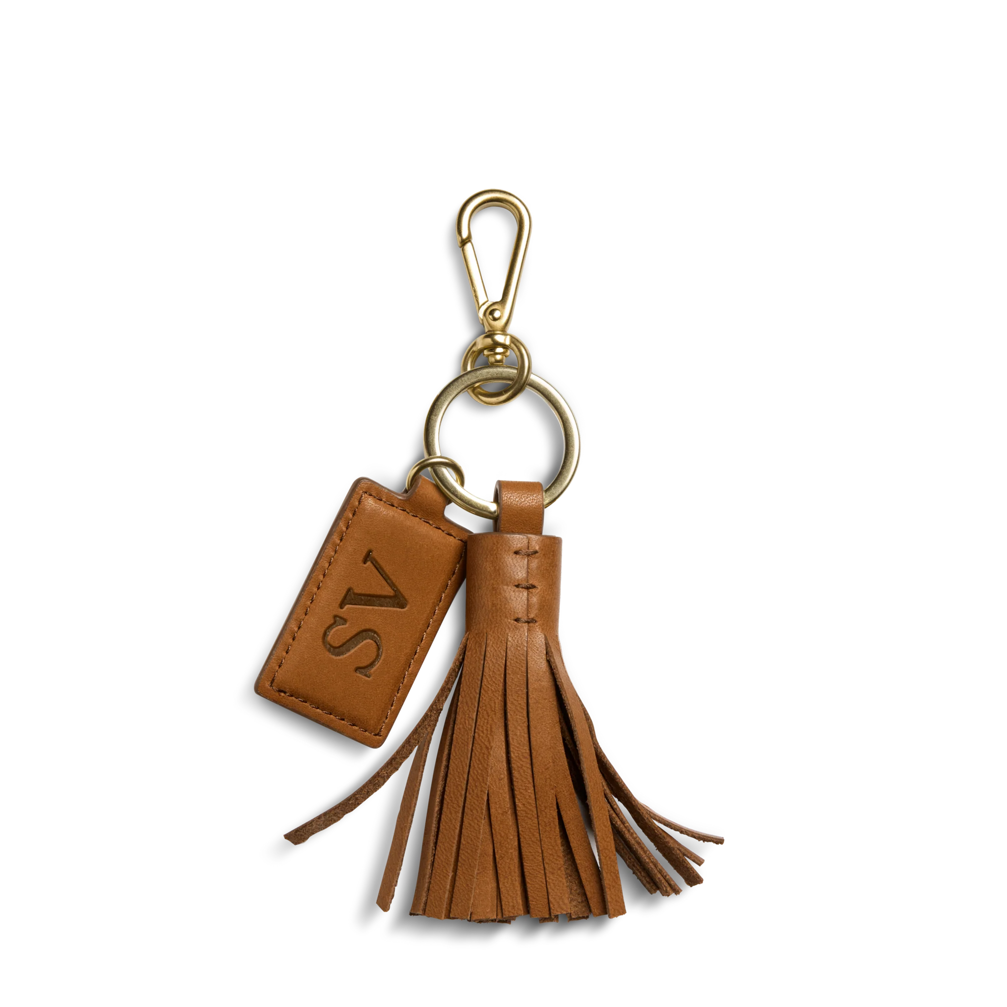 Leather Tassel Keychain - Tan - Image 3