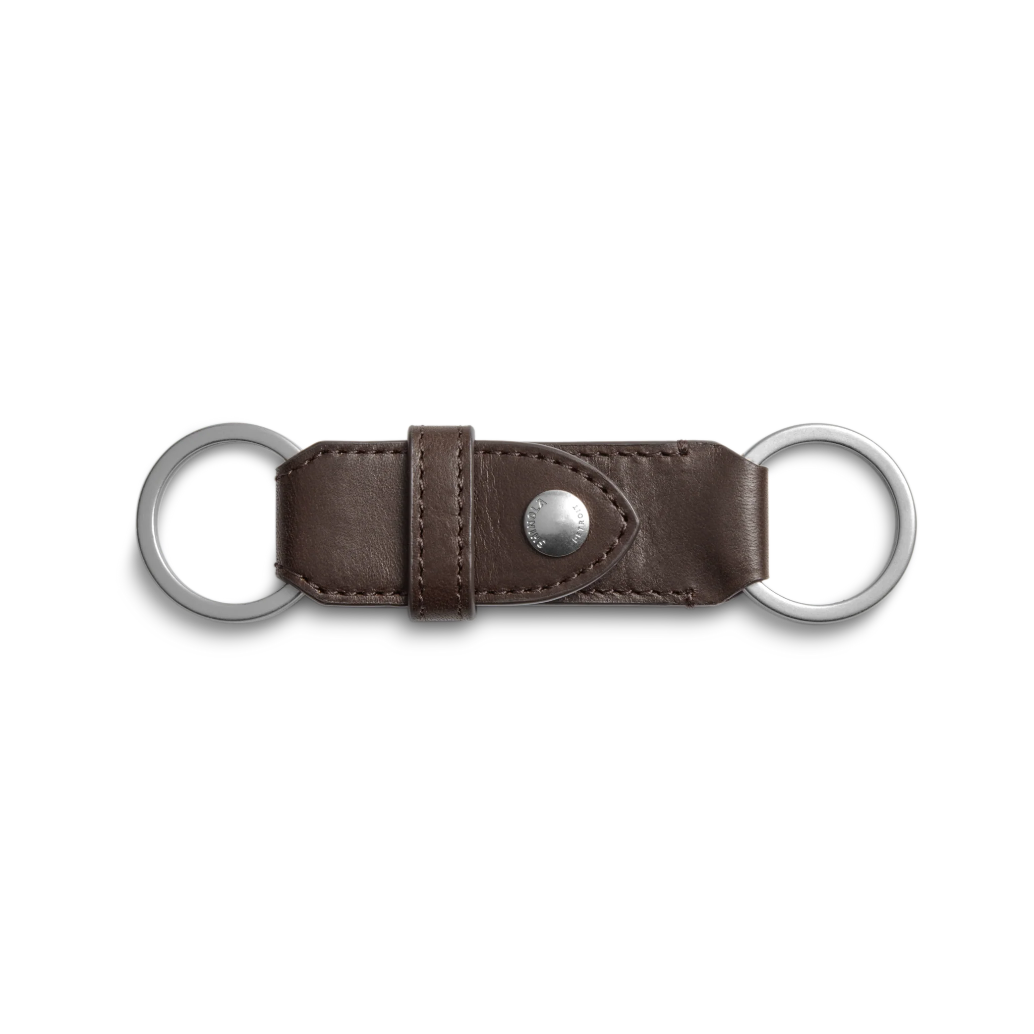 Leather Valet Key Fob - Dark Brown