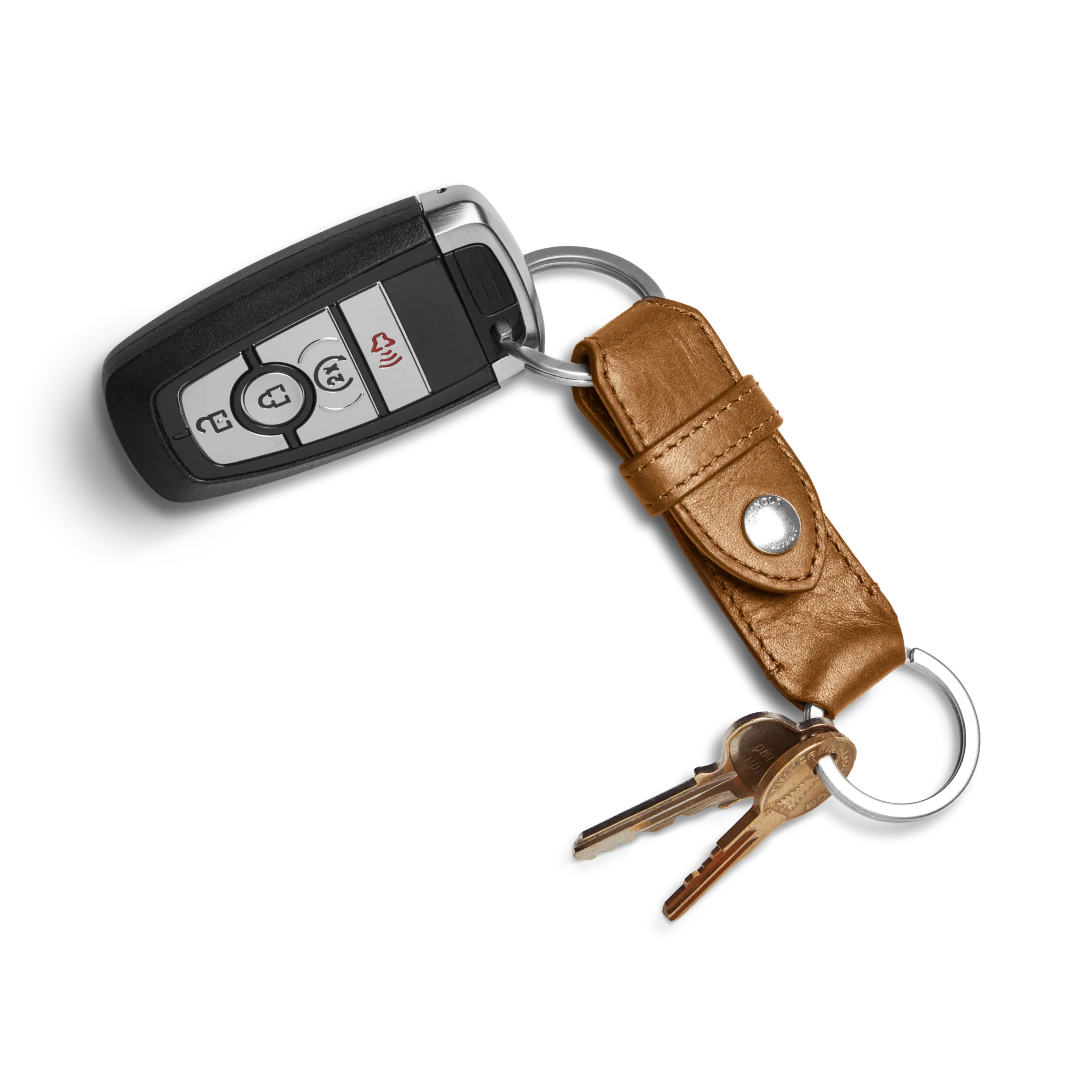 Leather Valet Key Fob - Brown - Image 4