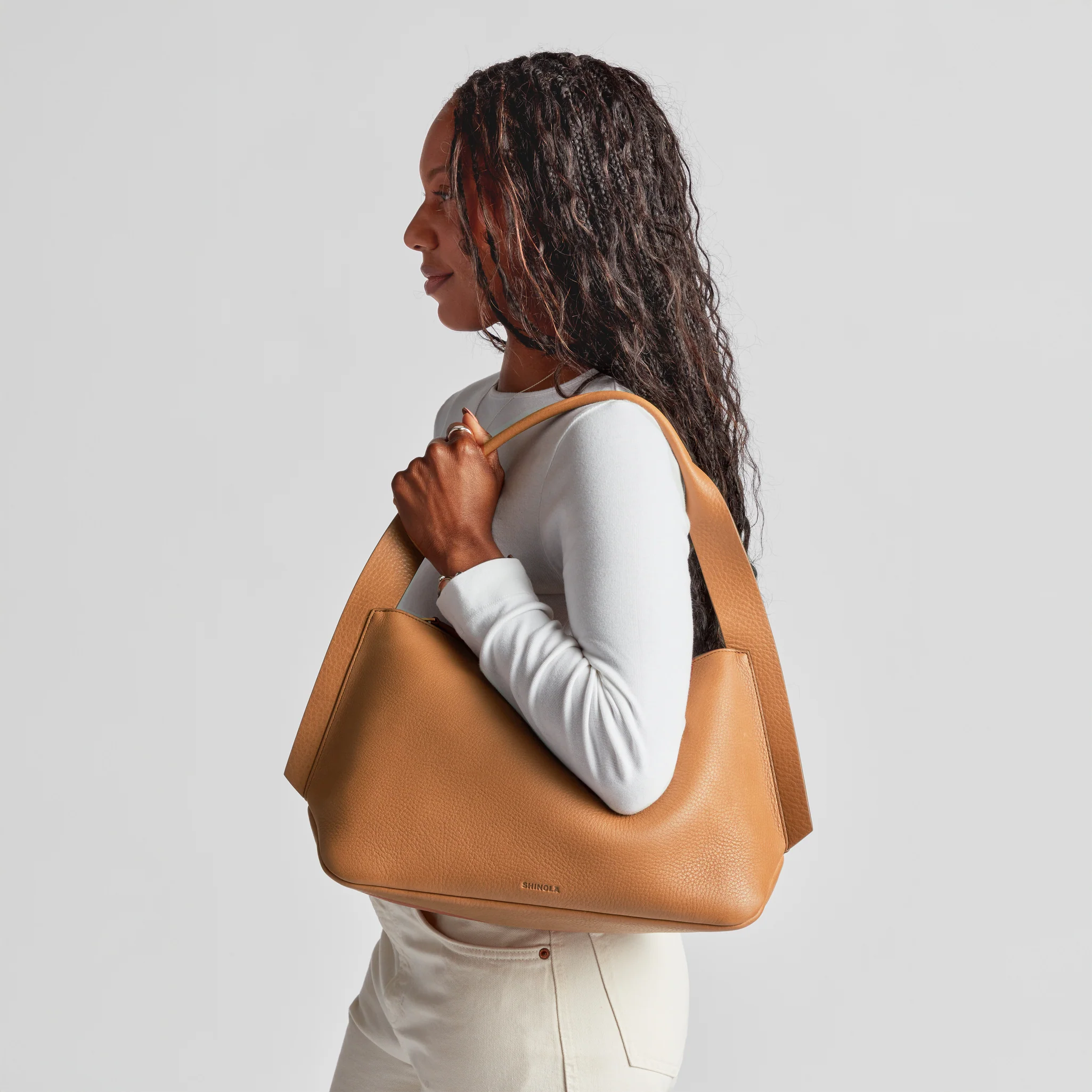Medium Derby Shoulder Bag - Tan - Image 3