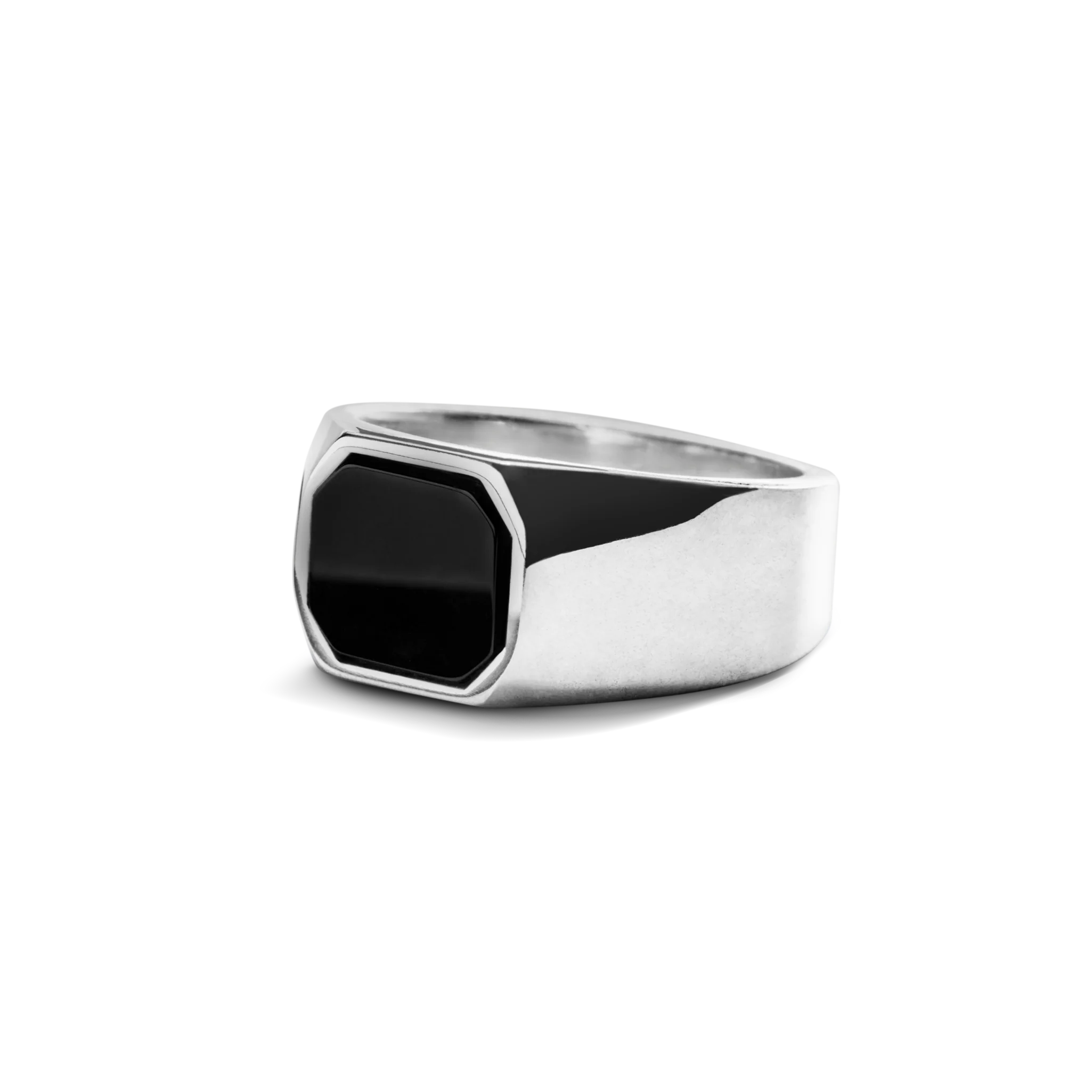 Octagonal Onyx Signet Ring - Sterling Silver - Image 3