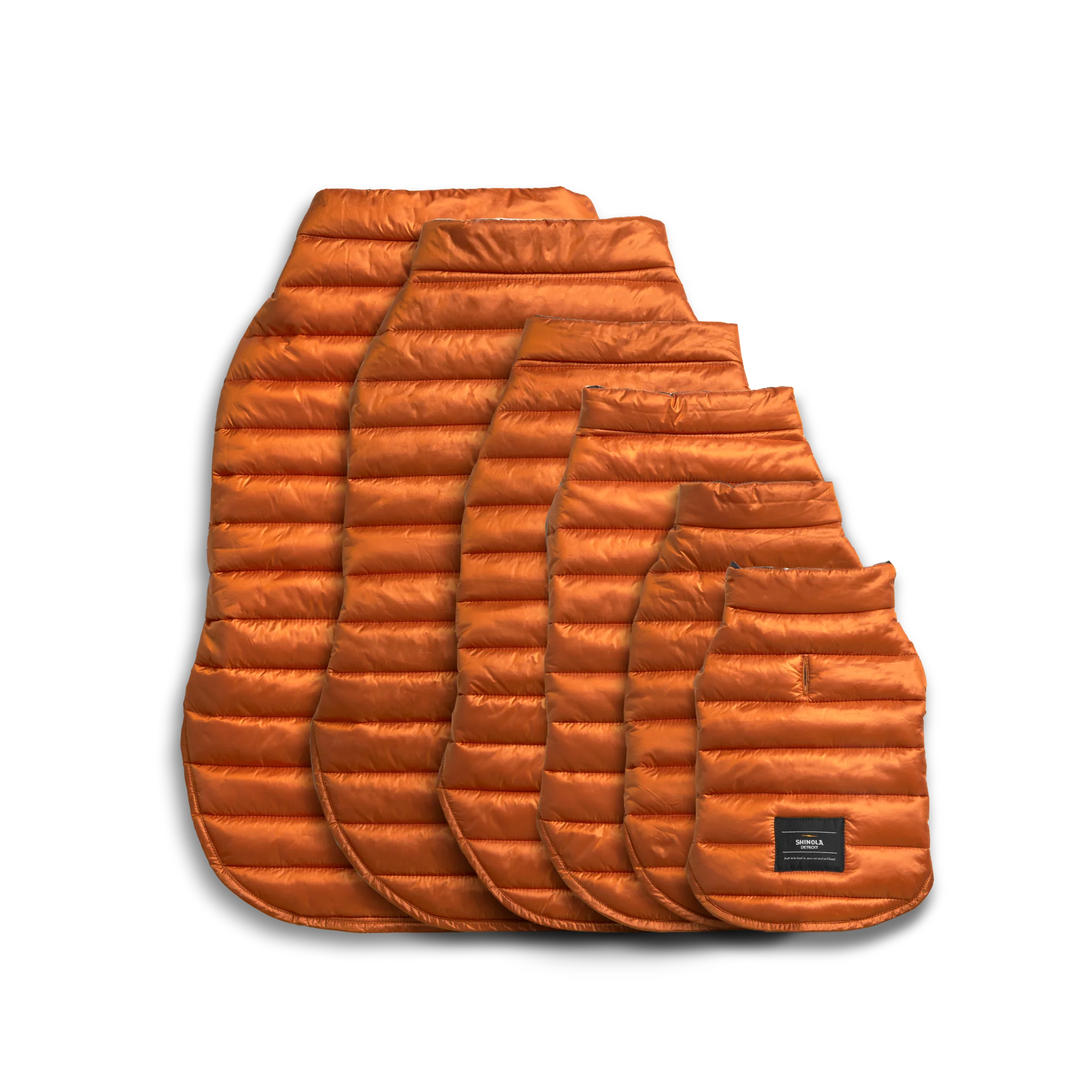 Reversible Puffer Dog Coat - Orange / Black - Image 3