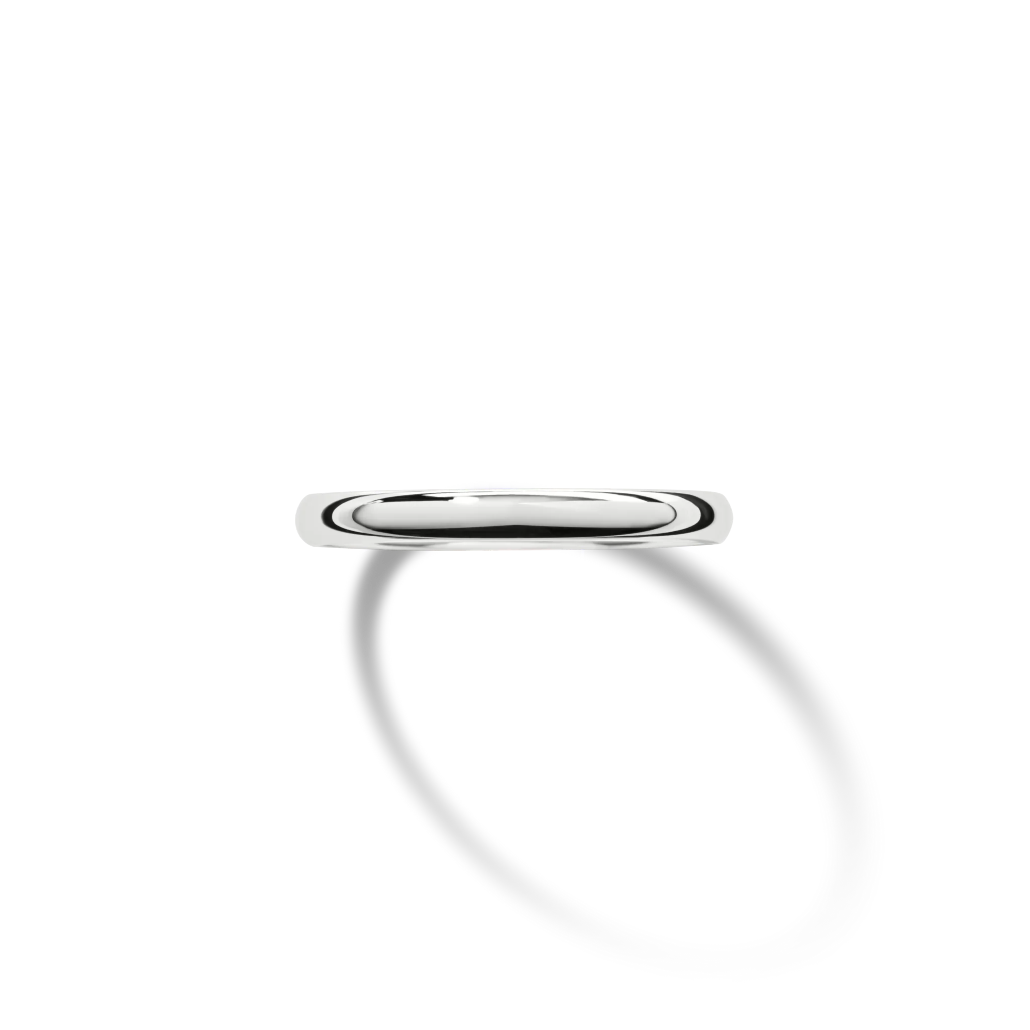 2mm Round White Gold Band - Image 3