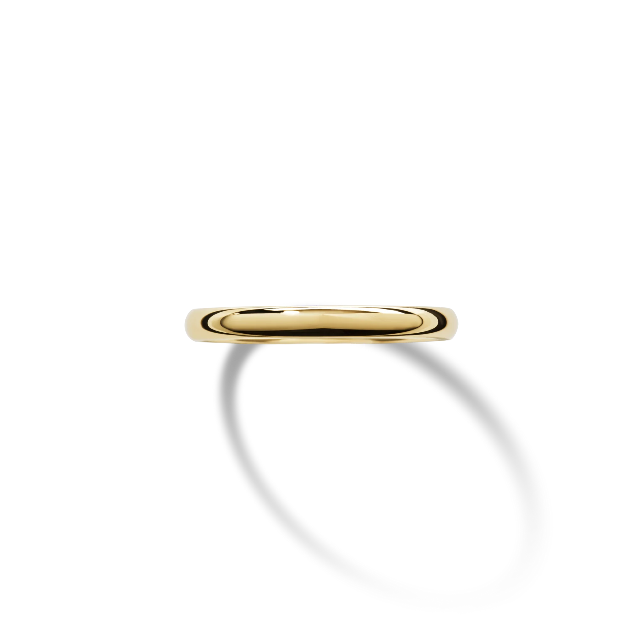 2mm Round Yellow Gold Band - Image 3