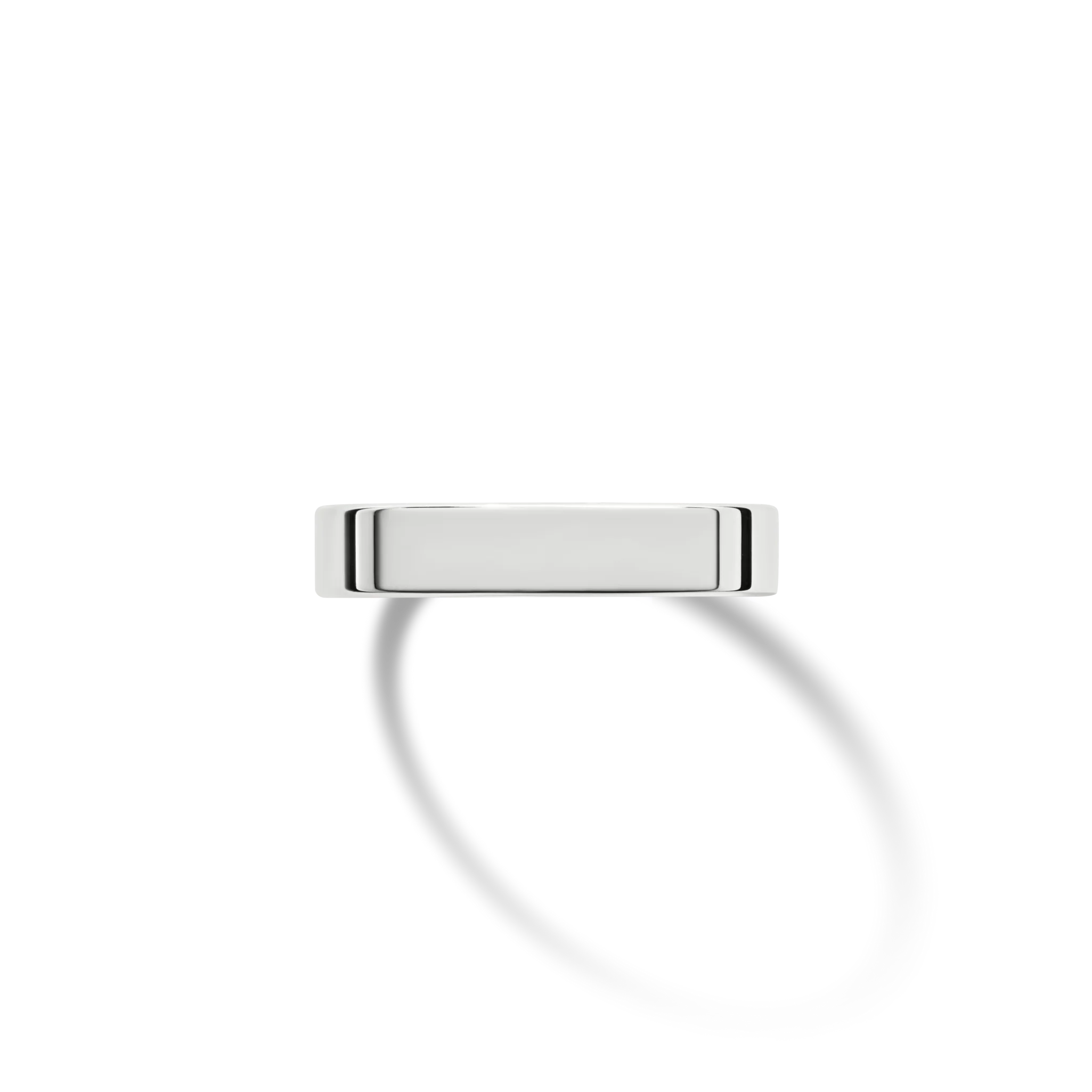 4mm Flat White Gold Band - Image 3