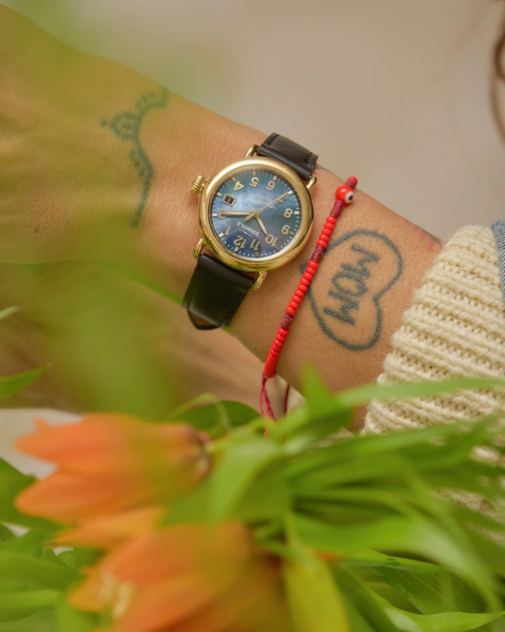 Runwell Watch - MOP Black Leather Strap - Image 2