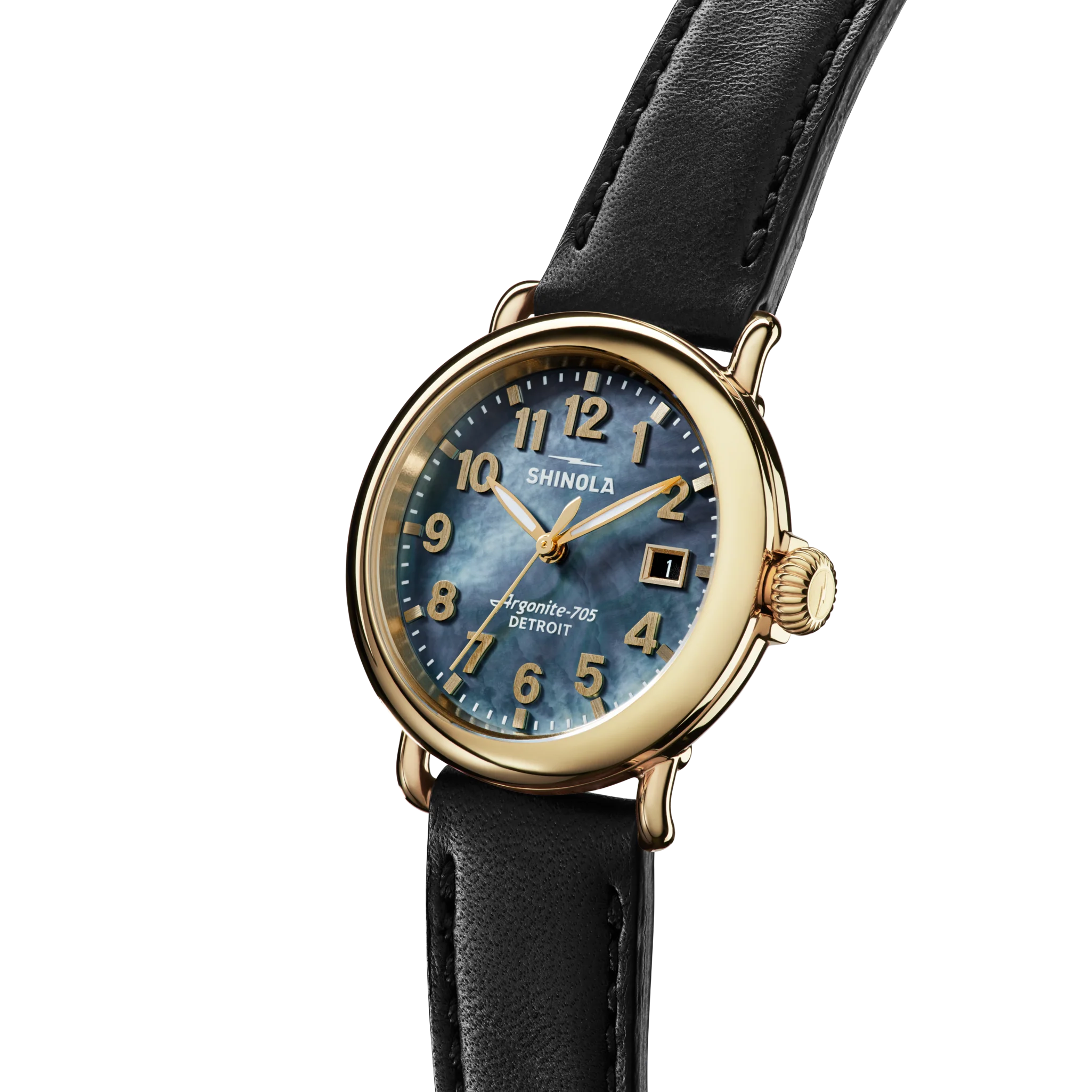 Runwell Watch - MOP Black Leather Strap - Image 3