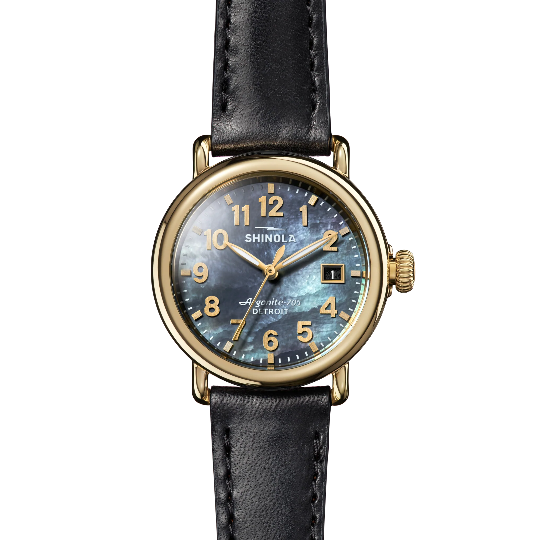 Runwell Watch - MOP Black Leather Strap - Image 7