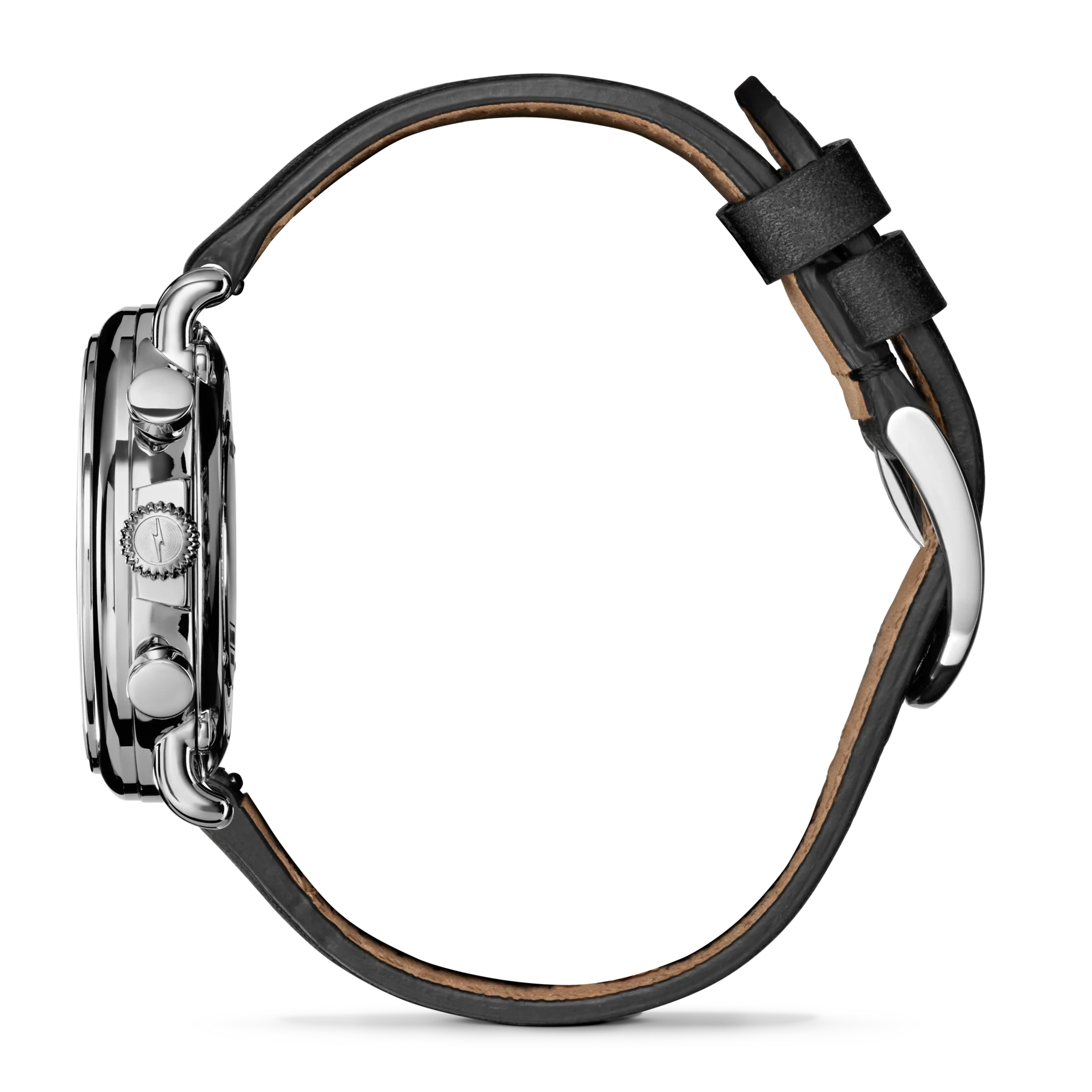 Runwell Chronograph Watch - Black Leather Strap - Image 5