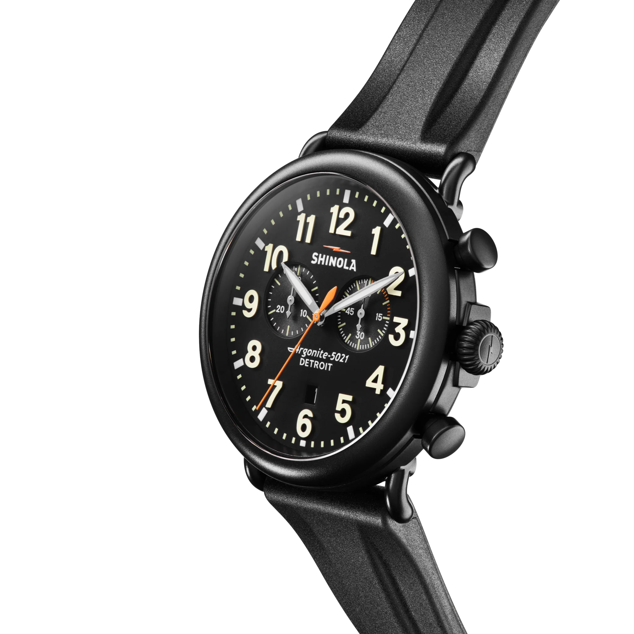 Runwell Chronograph Watch - Black - Image 2