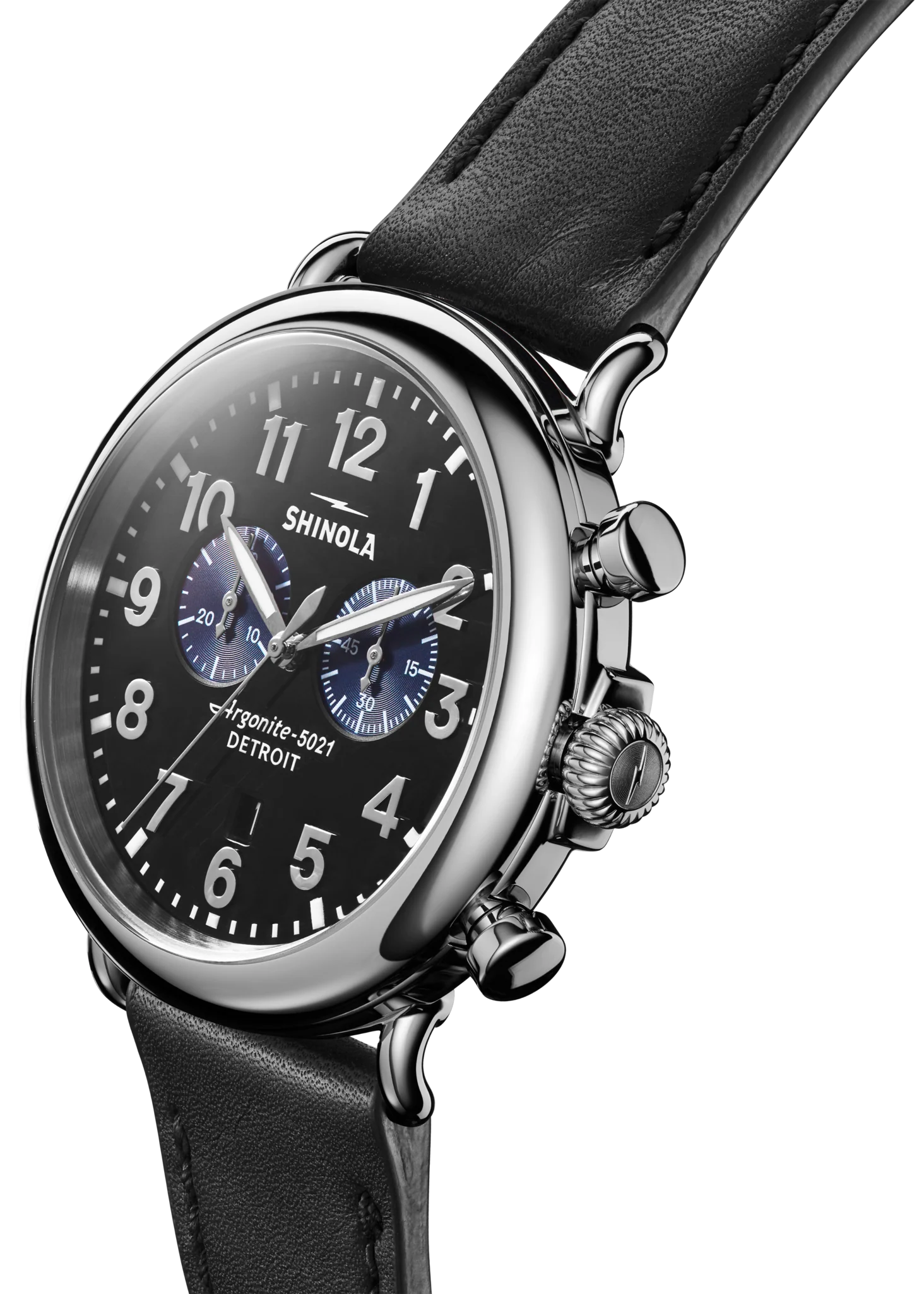 Runwell Chronograph Watch - Glossy Black - Image 3