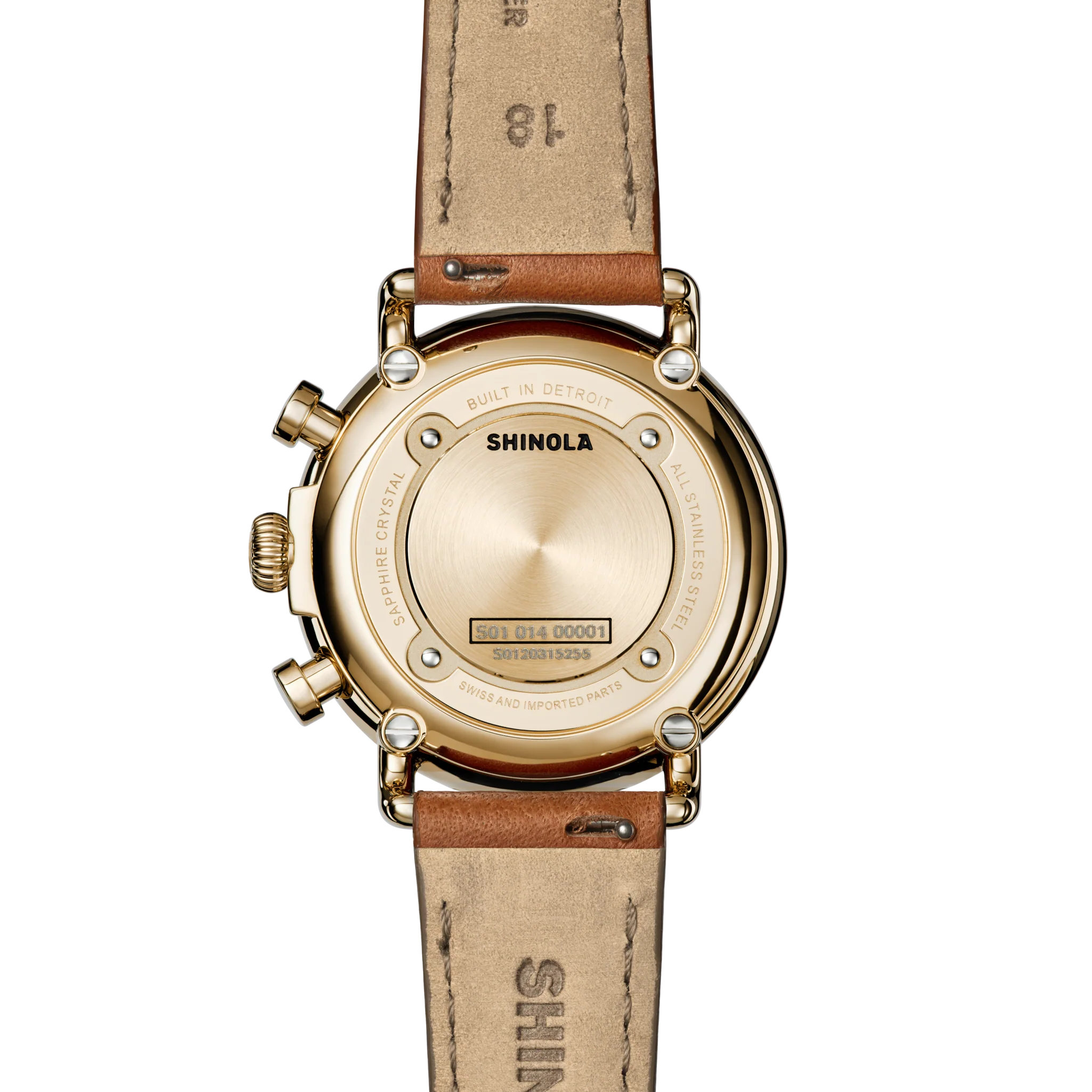Runwell Chronograph Watch - Tan Leather Strap - Image 3
