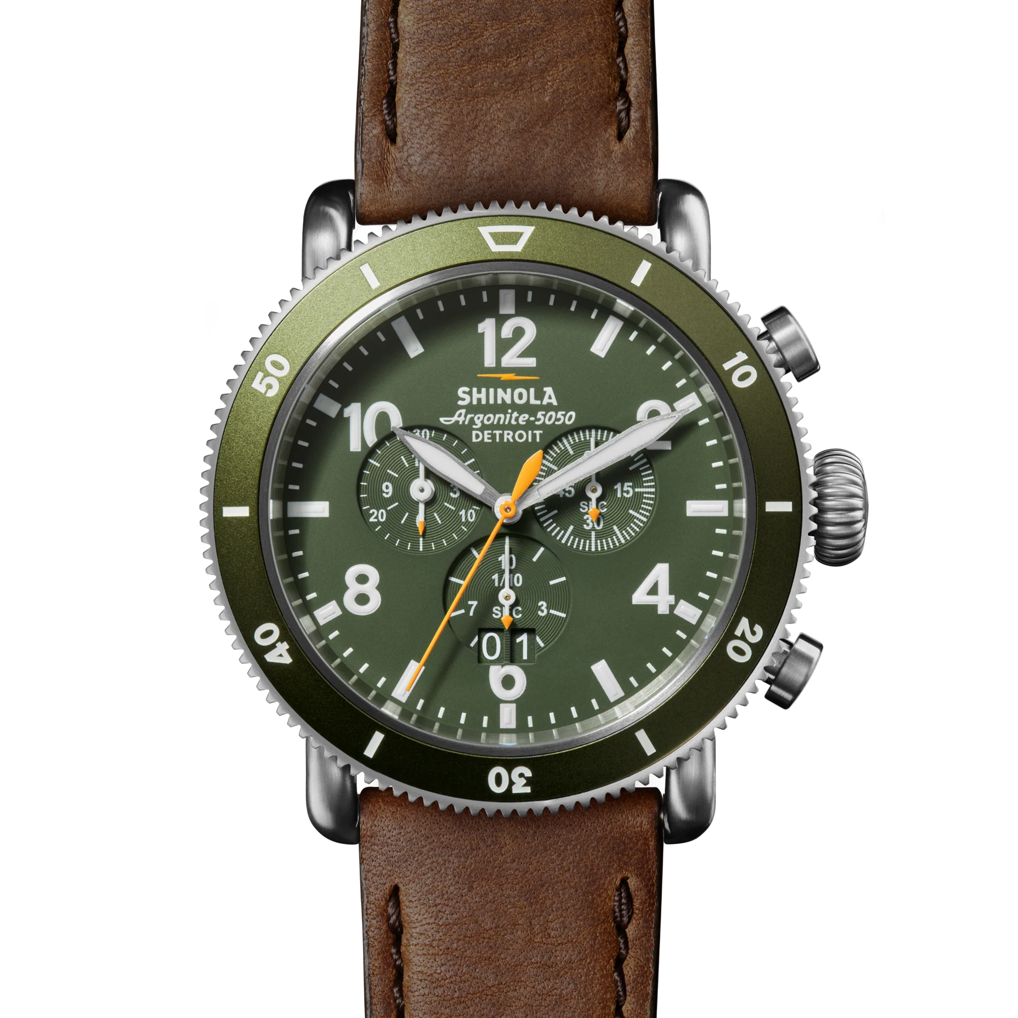 Runwell Sport Chronograph Watch - Dark Olive - Image 6