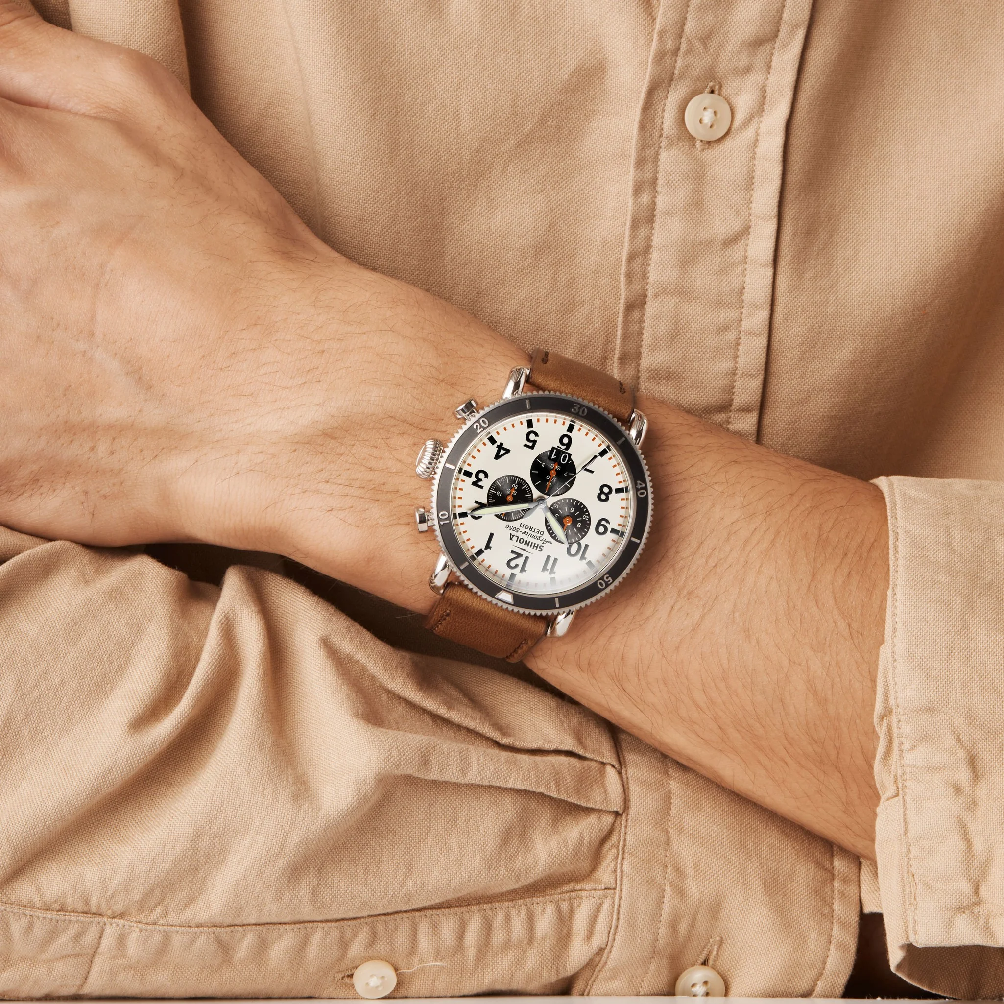 Runwell Sport Chronograph Watch - Ivory - Image 2