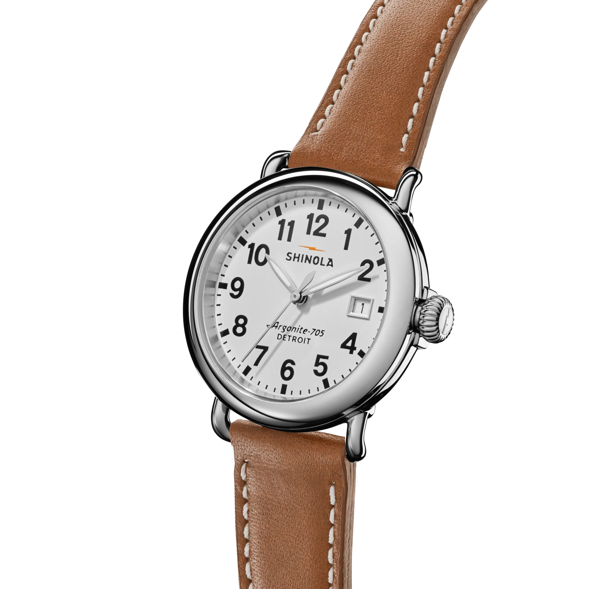 Runwell Watch - White Tan Leather Strap - Image 2