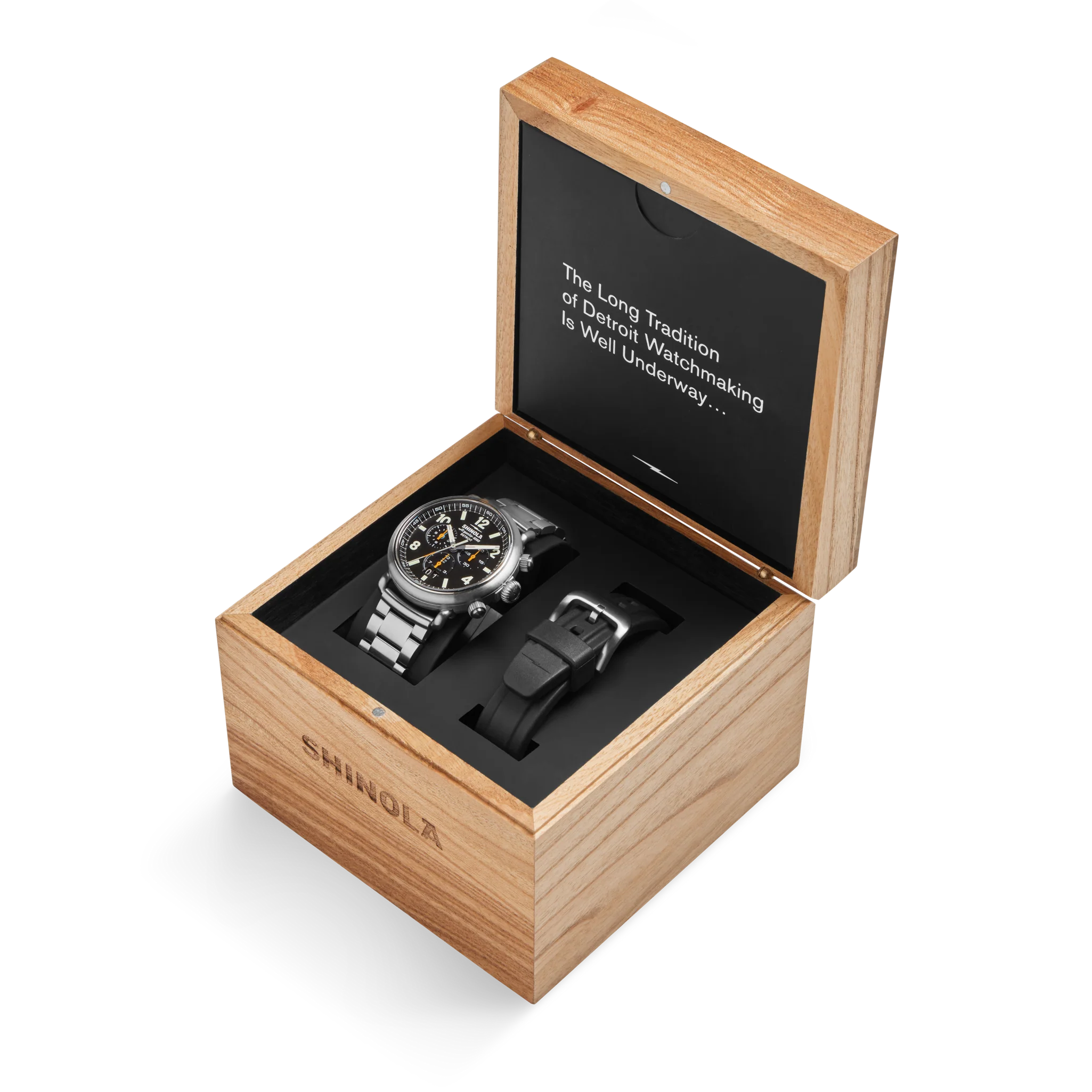 Runwell Chronograph West Wind Watch Gift Set with Additional Strap - Black - Image 5