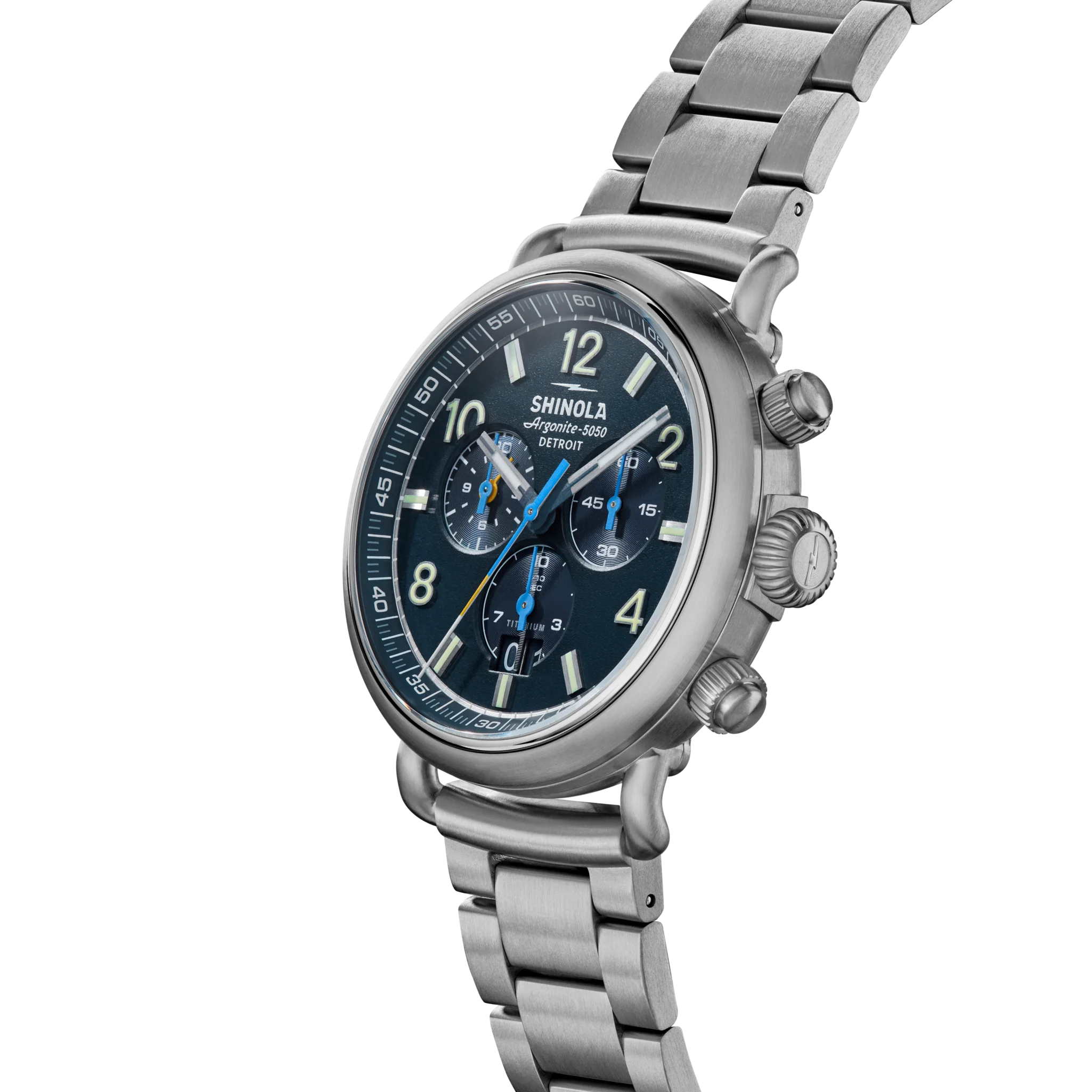Runwell Chronograph West Wind Watch Gift Set with Additional Strap - Blue - Image 2