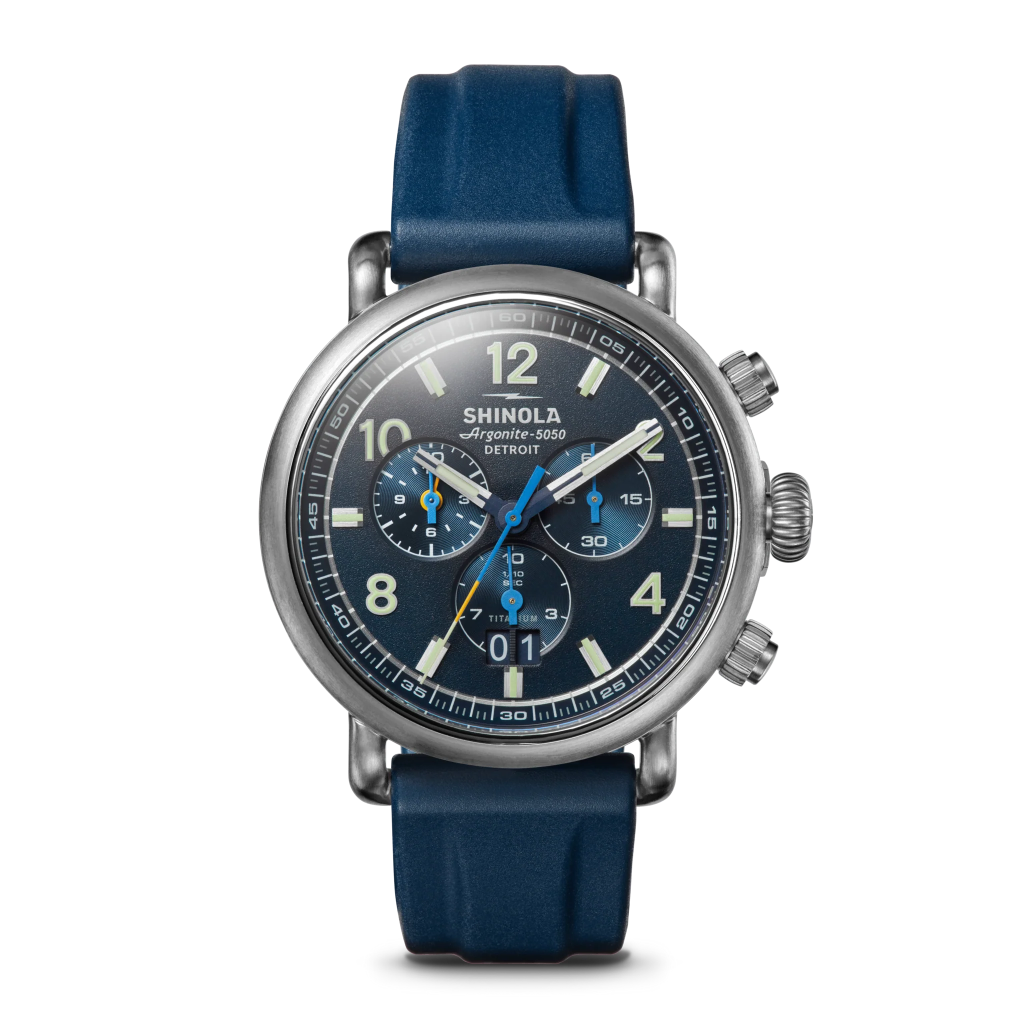 Runwell Chronograph West Wind Watch Gift Set with Additional Strap - Blue - Image 6