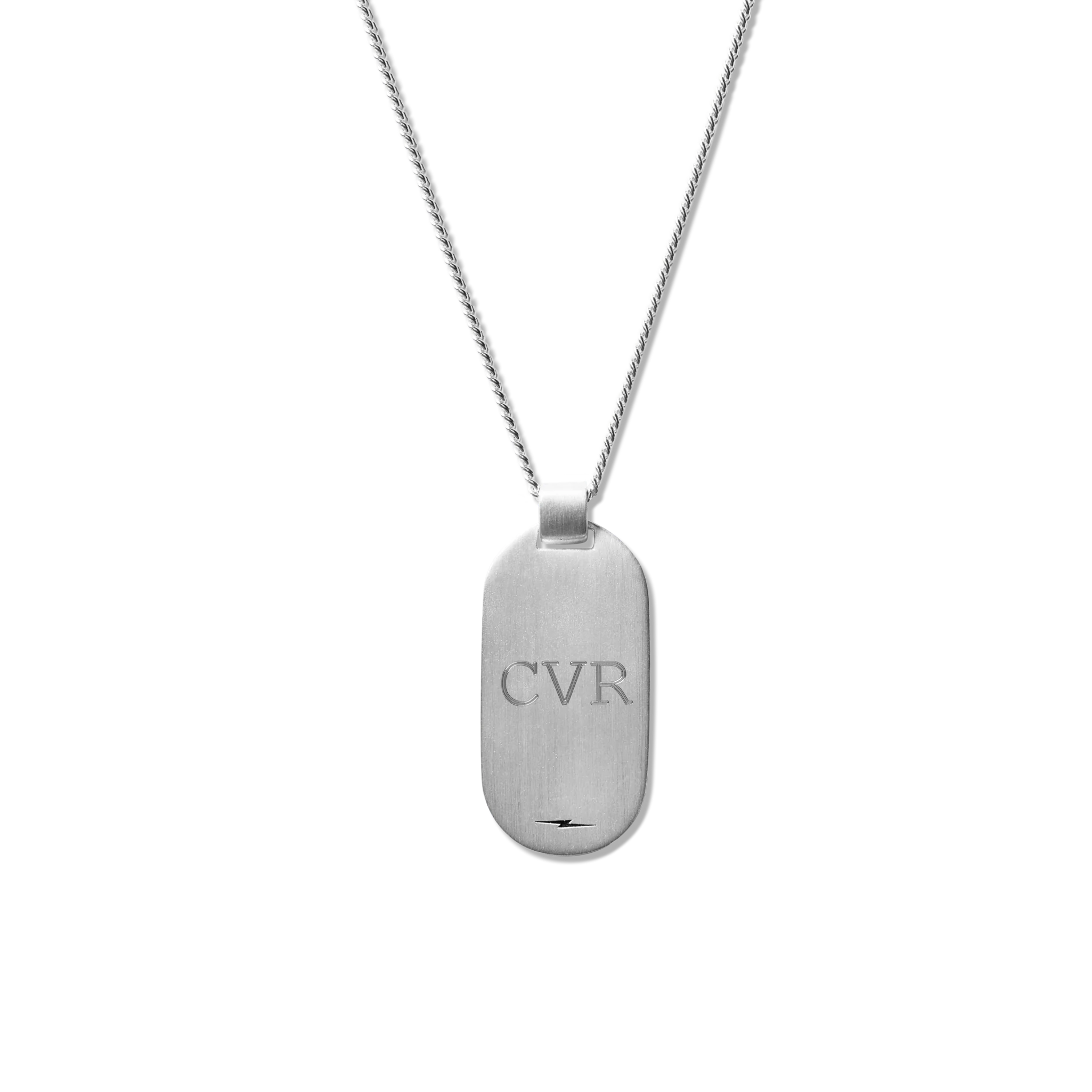 Tag Curb Chain Necklace - Sterling Silver - Image 3