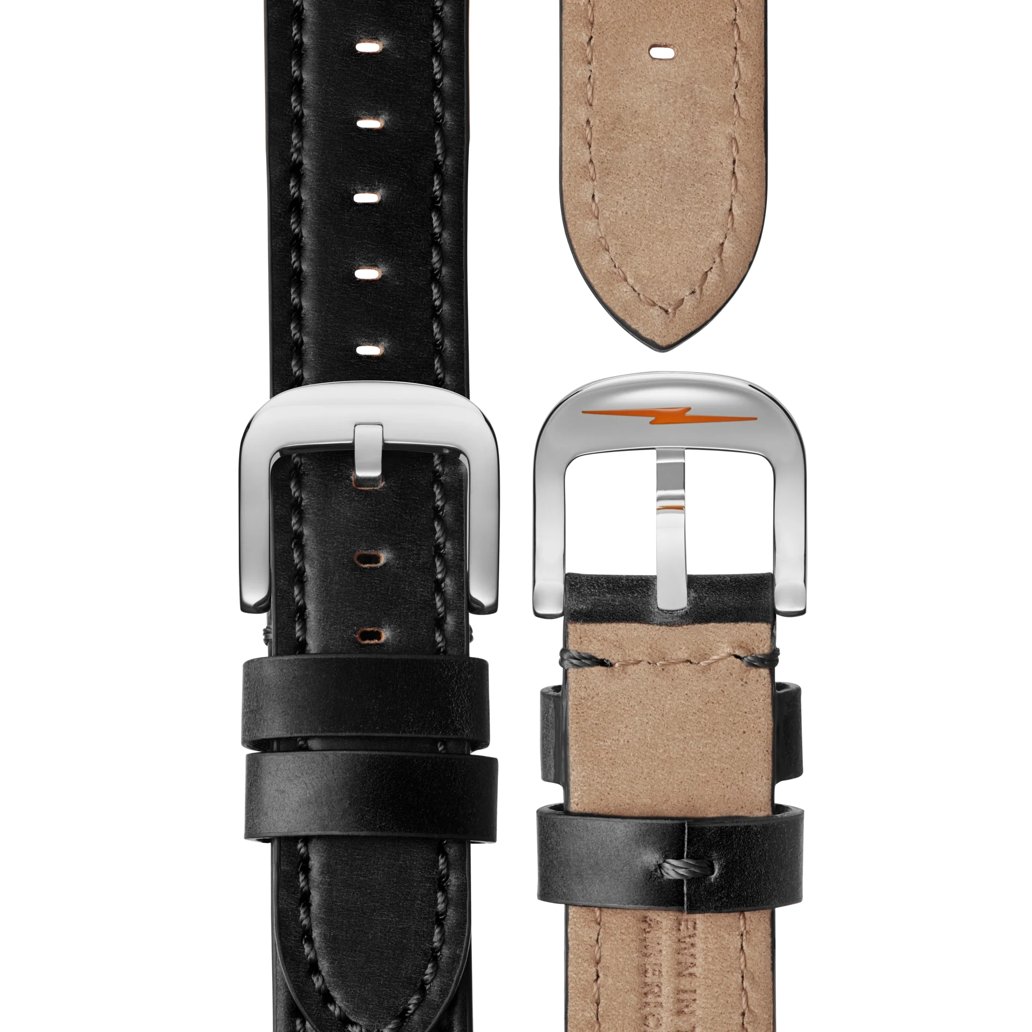 Bedrock Chronograph Watch - Black Leather Strap - Image 3